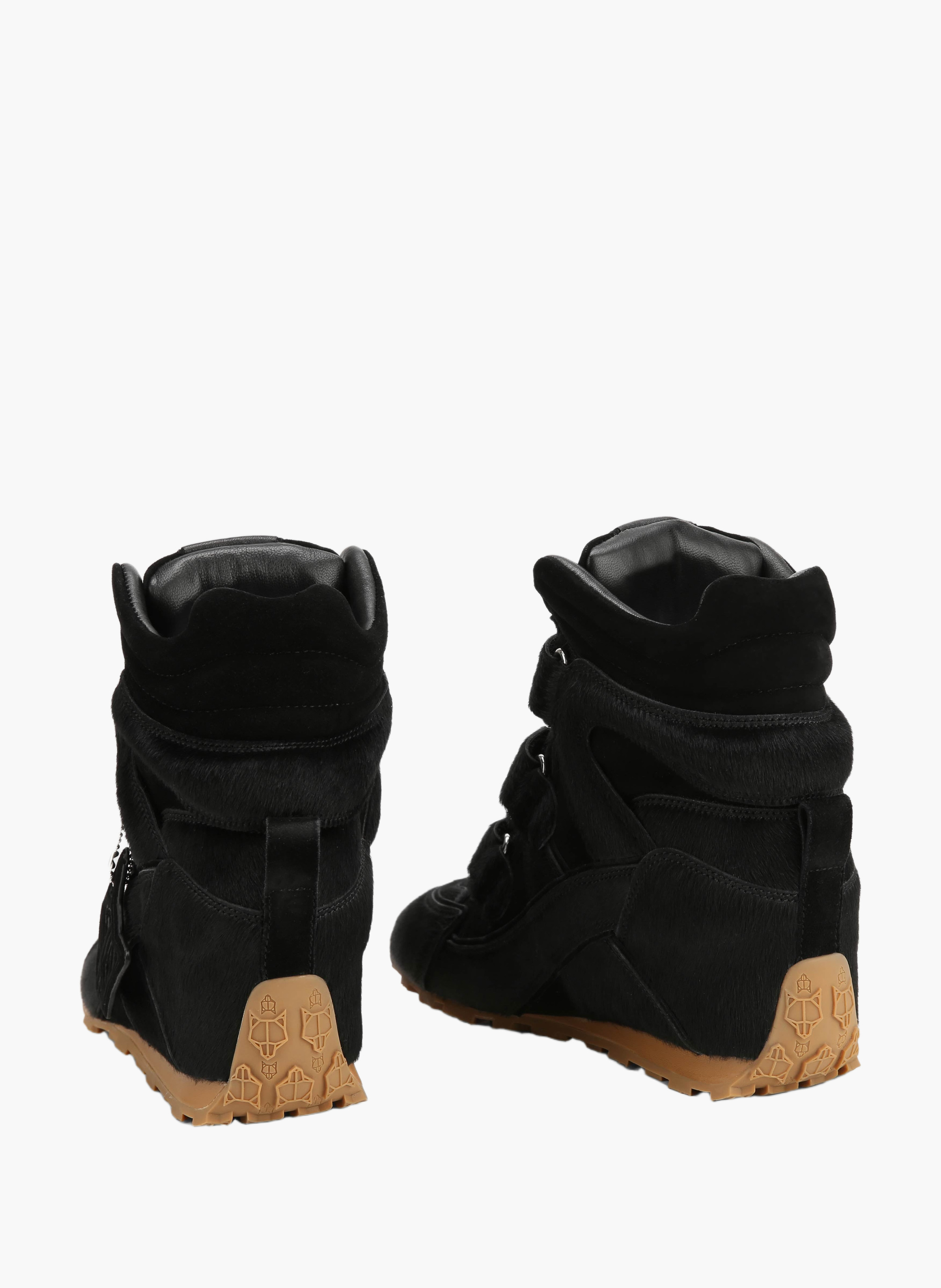 Element-sneakers van ponyleer NAKED WOLFE Zwart