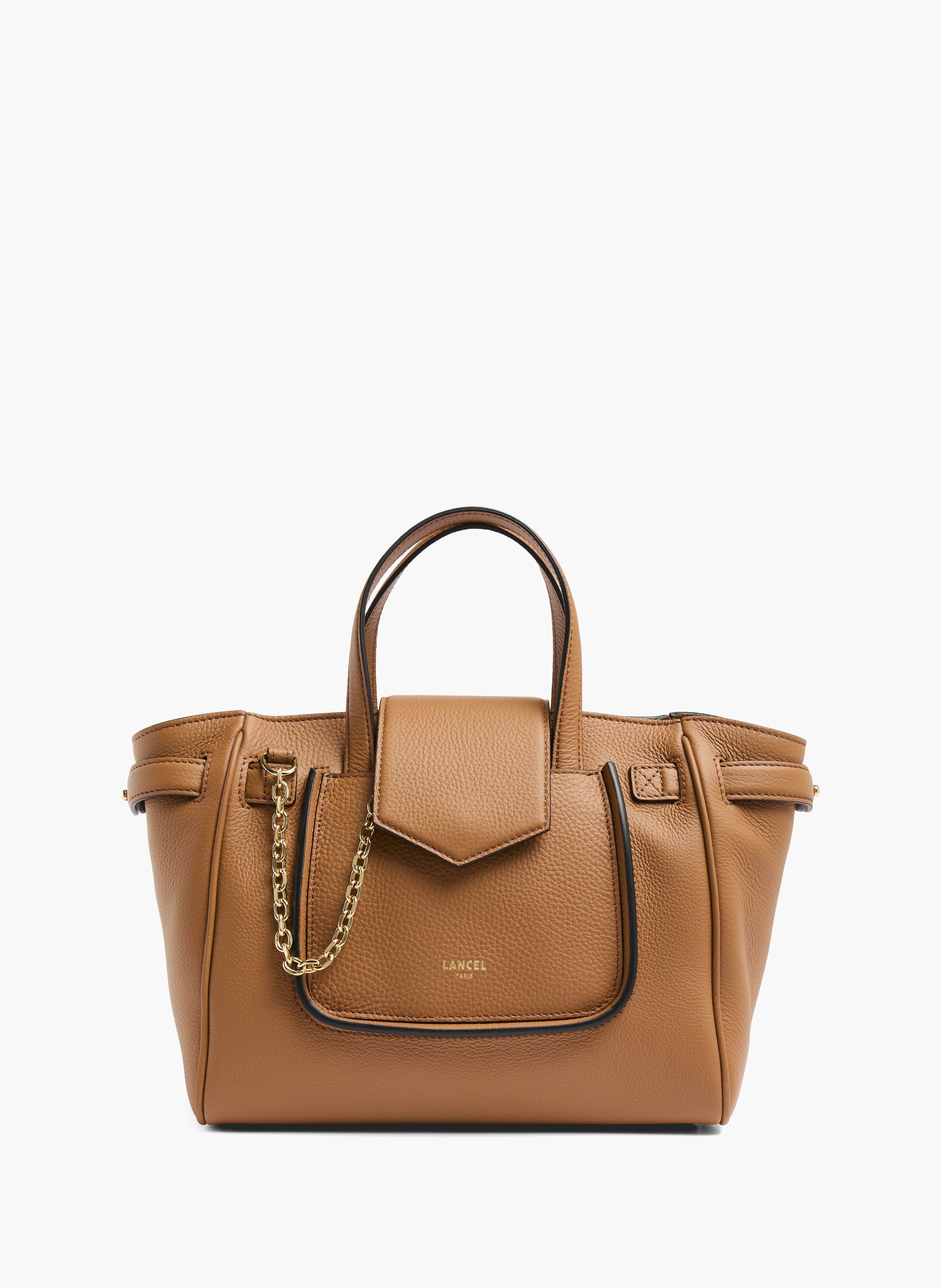 Sac carryall thea de lancel en cuir de vachette graine LANCEL Marron