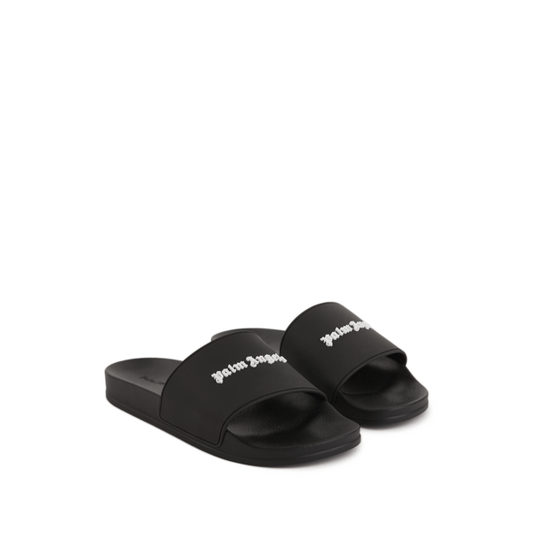 Palm Angels Sliders With Logo In Black