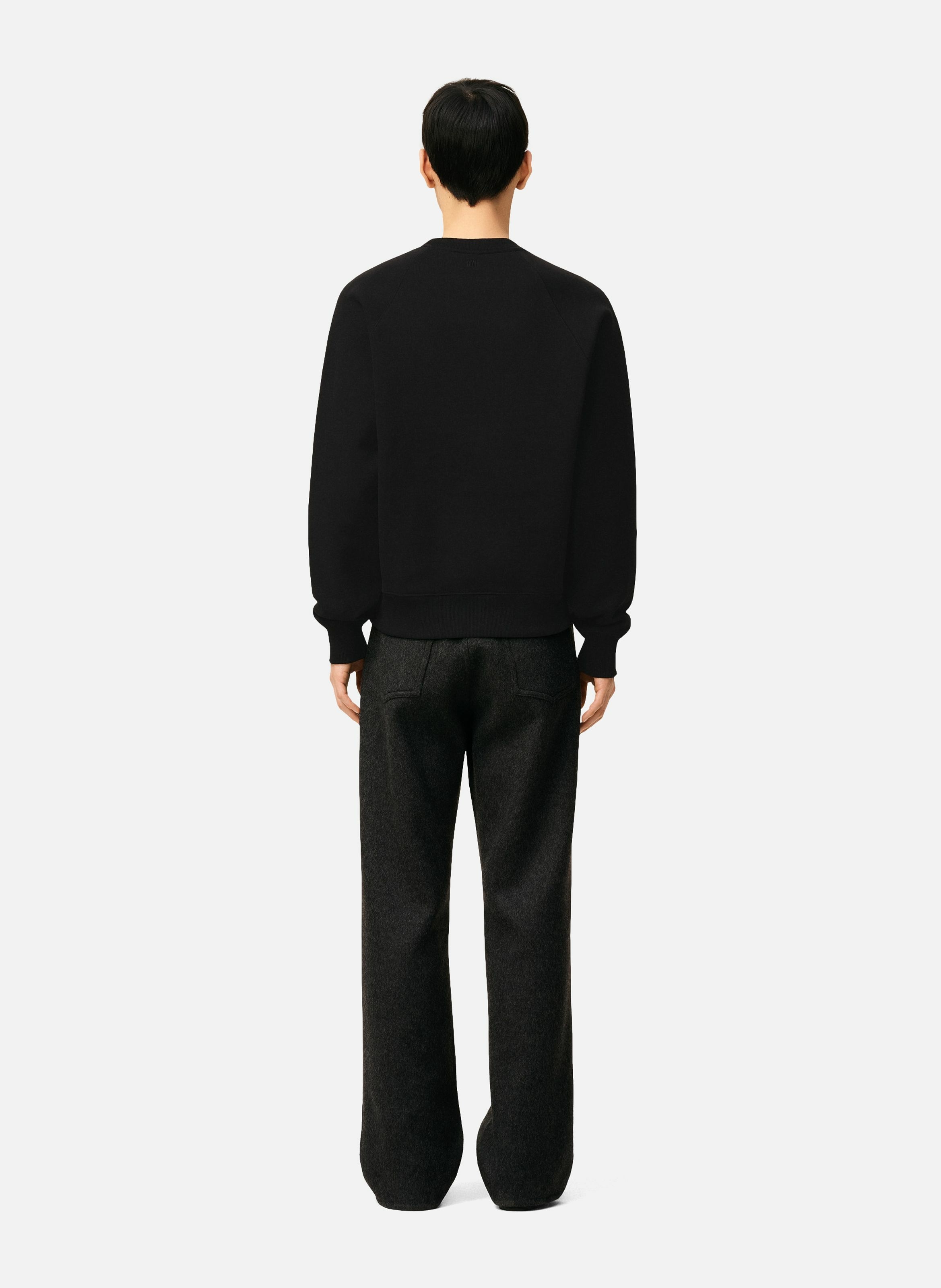 Sweatshirt ami de coeur embossé unisexe en coton AMI PARIS Noir