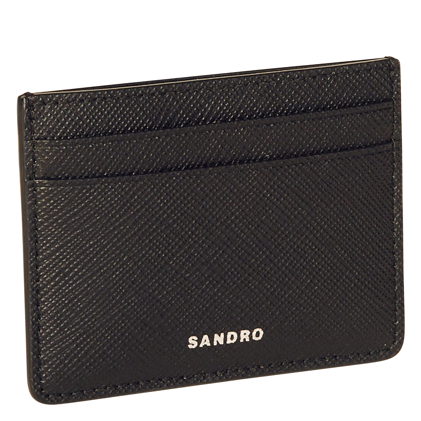 Porte-cartes en cuir SANDRO Noir