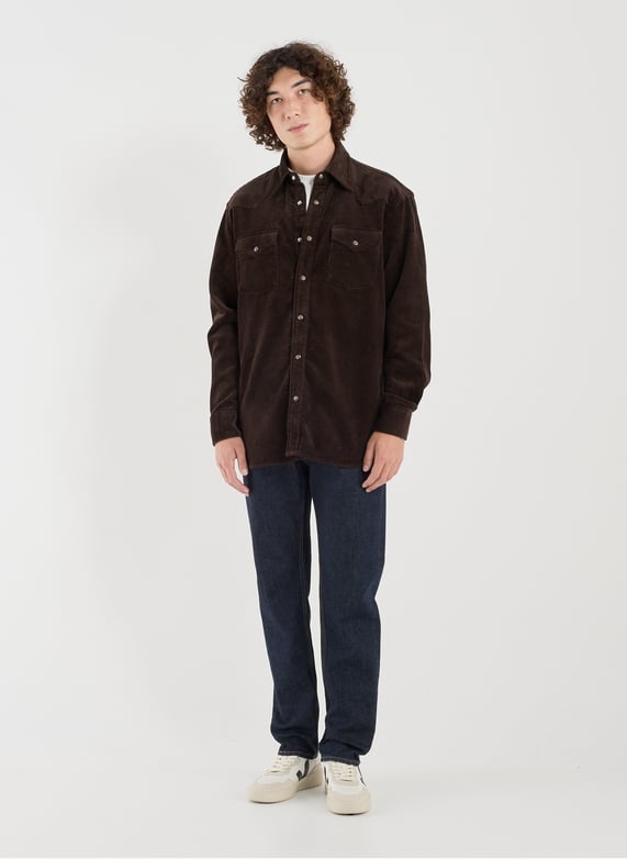Surchemise Ricky côtelée en coton | Marron by NN.07 Surchemise Ricky côtelée en coton Marron
