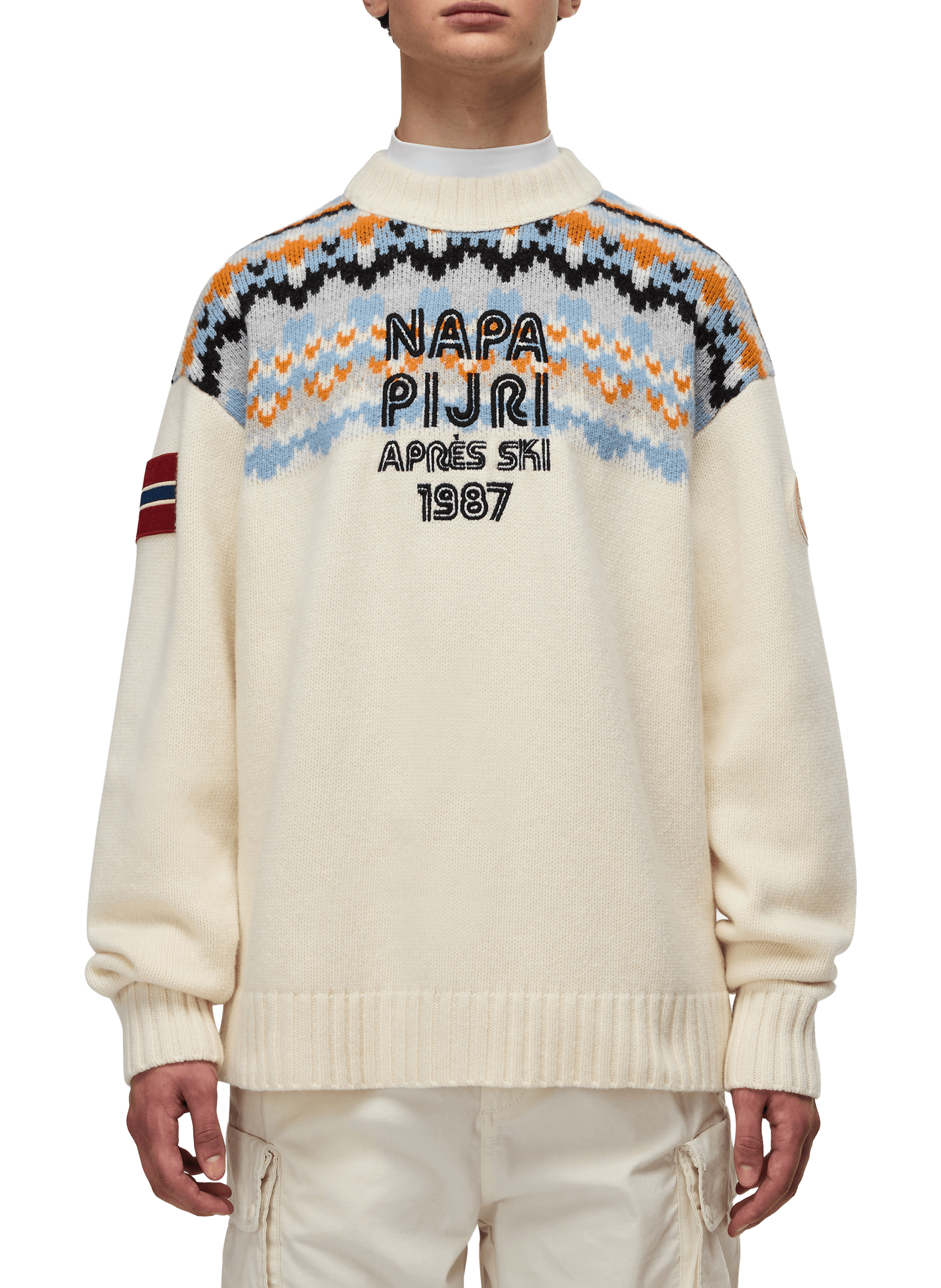 NAPAPIJRI Pull col rond en laine mélangée Beige