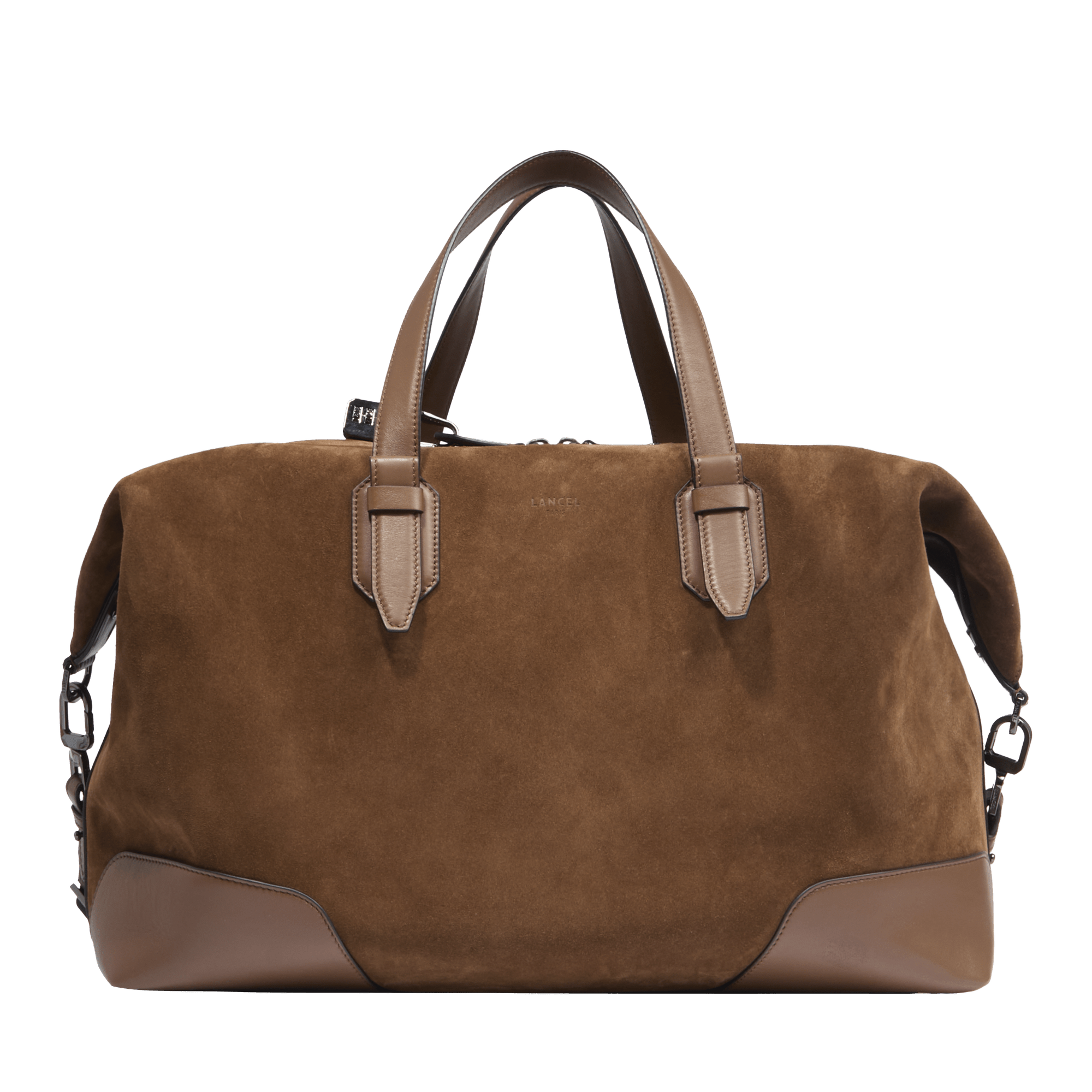 LANCEL Sac week end zippé charlie de lancel en cuir Marron