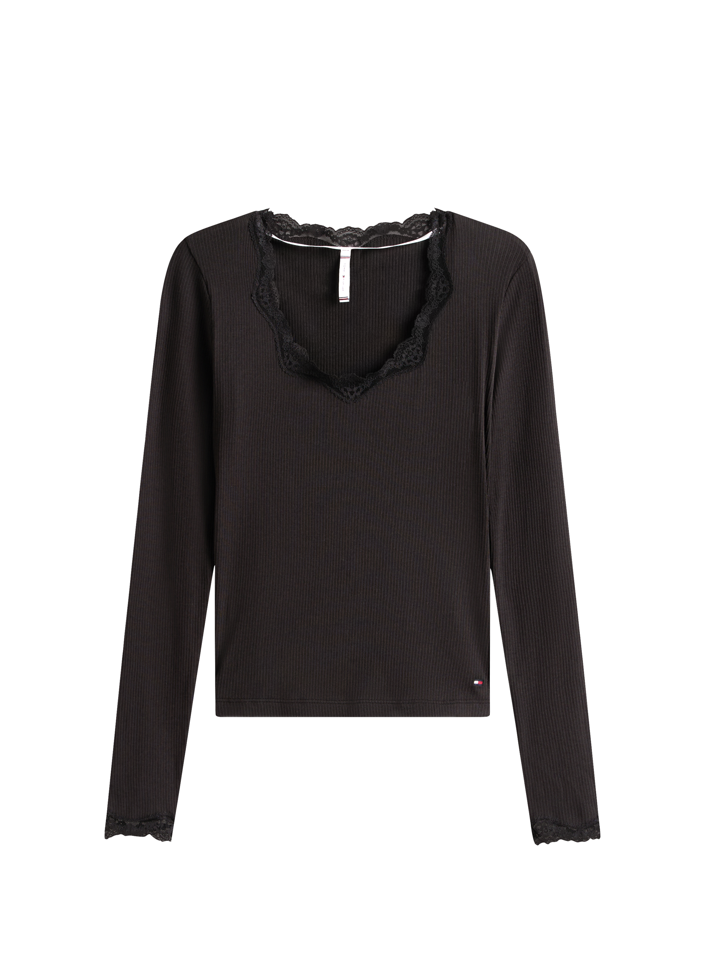 Top moulant à décoletté en dentelle TOMMY HILFIGER Noir