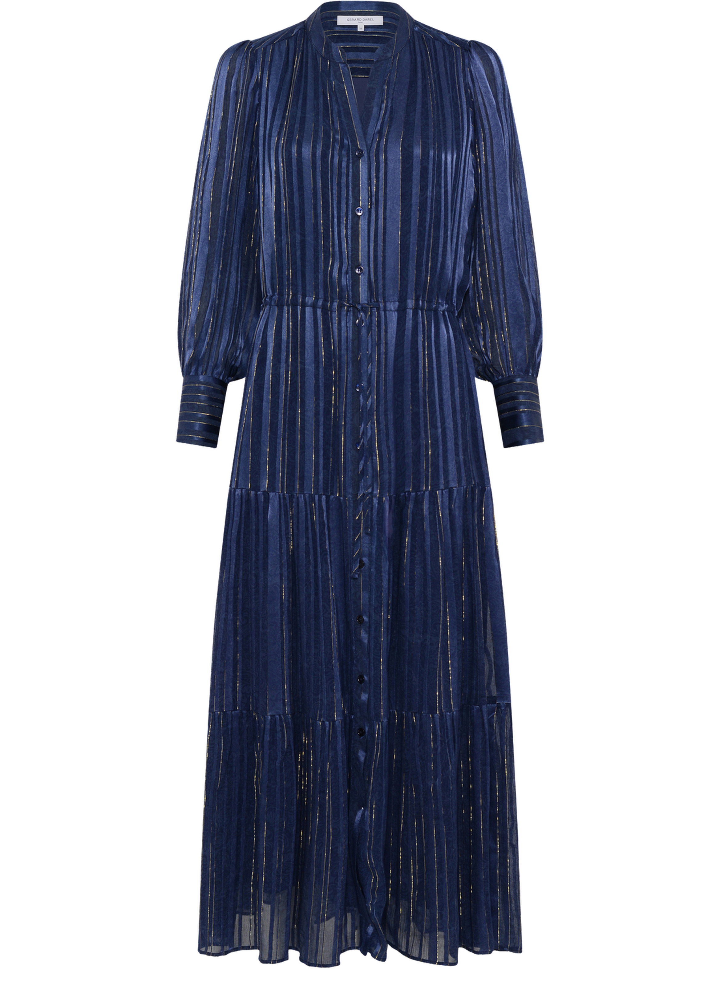 Robe longue satinée à lurex - lydie GERARD DAREL Bleu