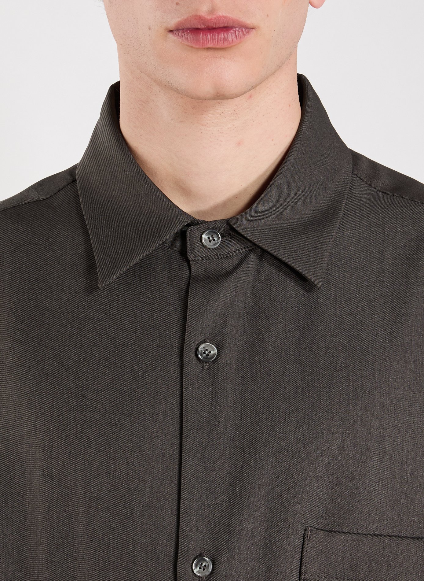 Oversized short shirt with classic collar MERELY MADE Grey