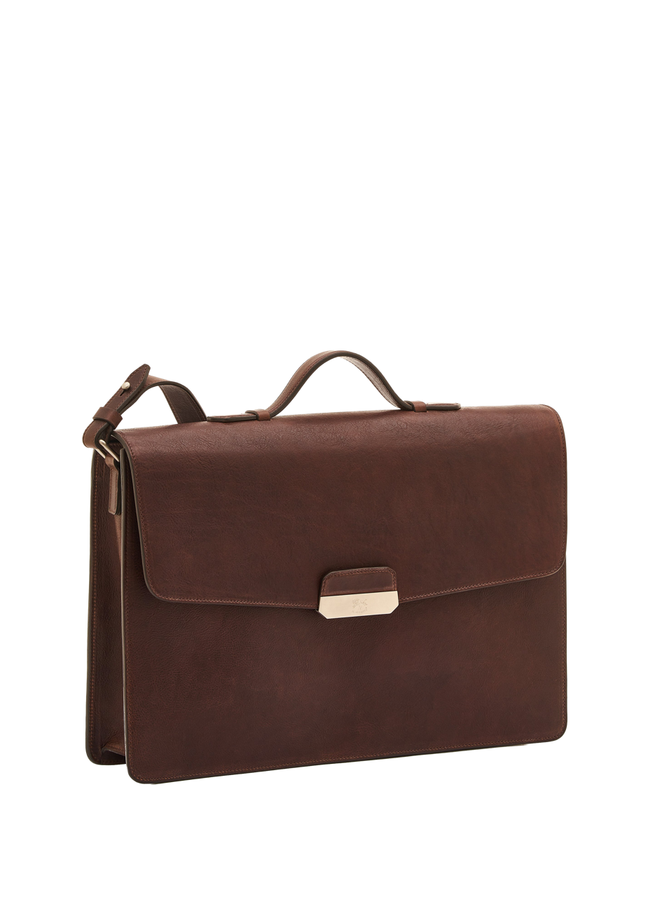 Porte-document en cuir IL BISONTE Marron