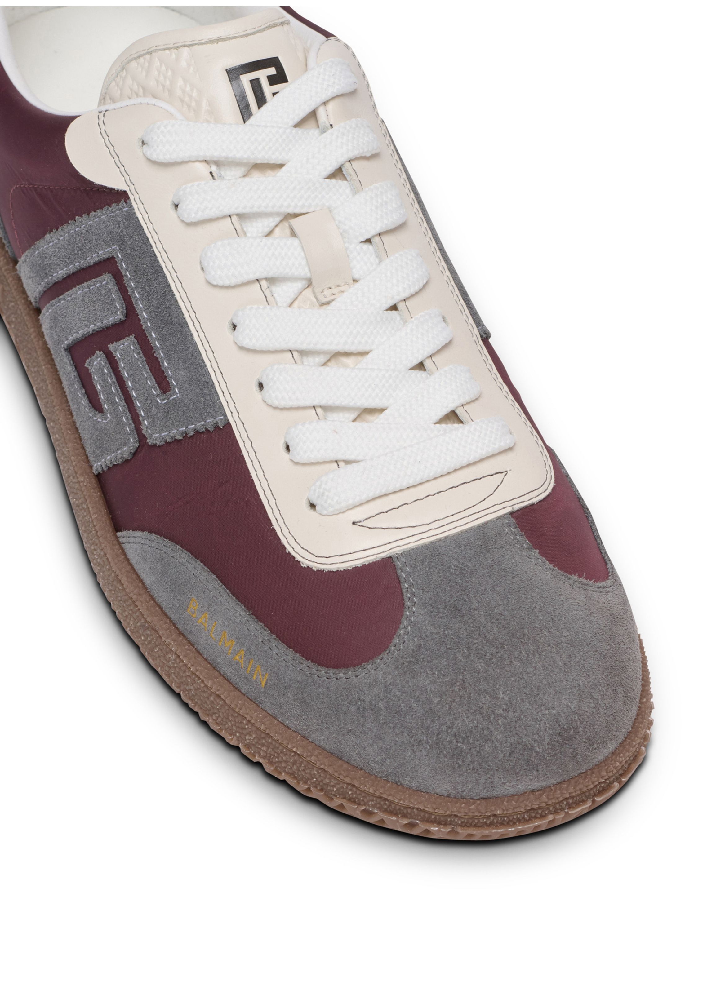 Baskets balmain swan en daim et nylon BALMAIN Rouge