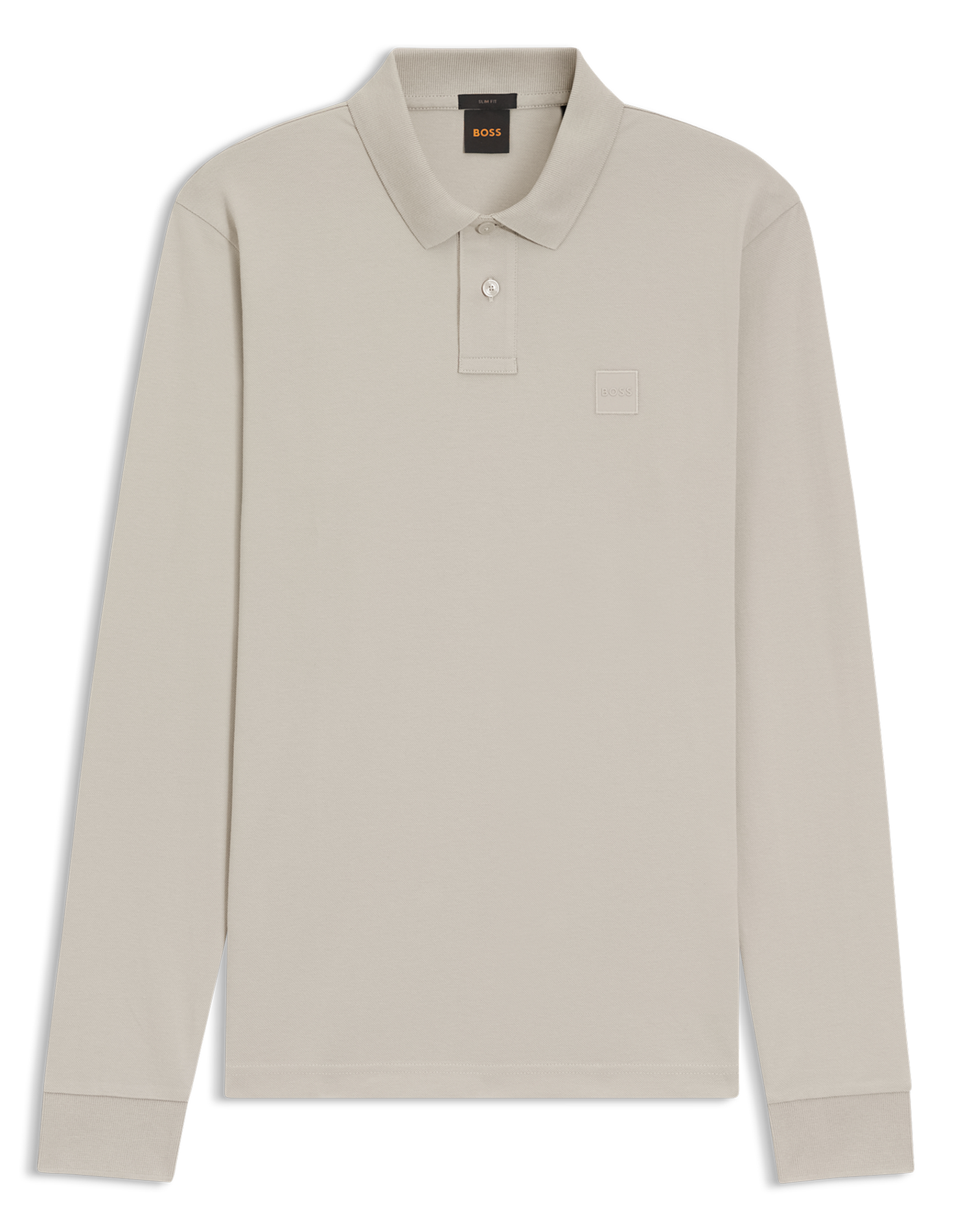 Polo à manches longues regular-fit en coton mélangé BOSS Argent