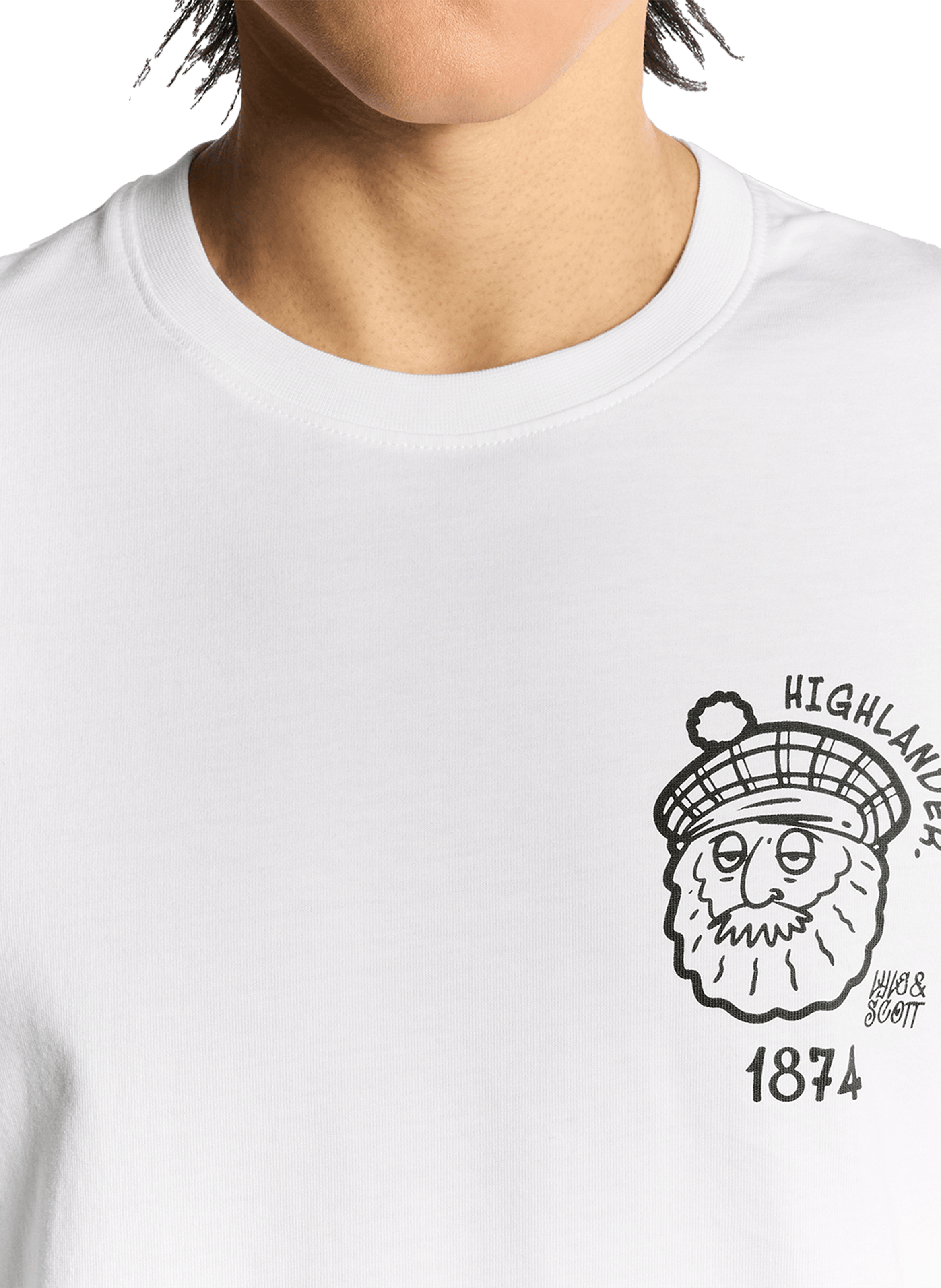 T-shirt imprimé à col rond en coton LYLE & SCOTT Blanc