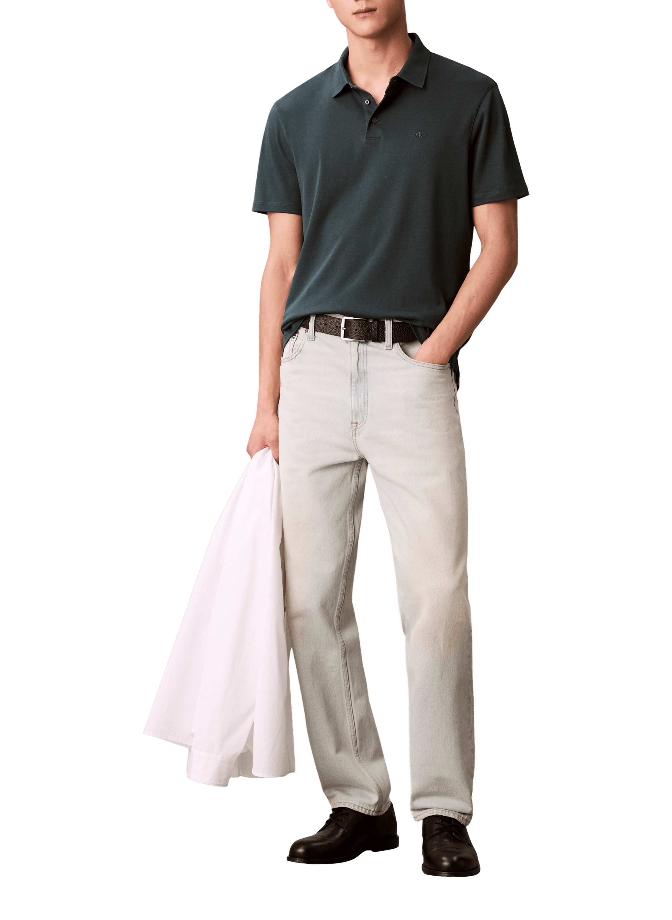 Polo en coton CALVIN KLEIN Gris