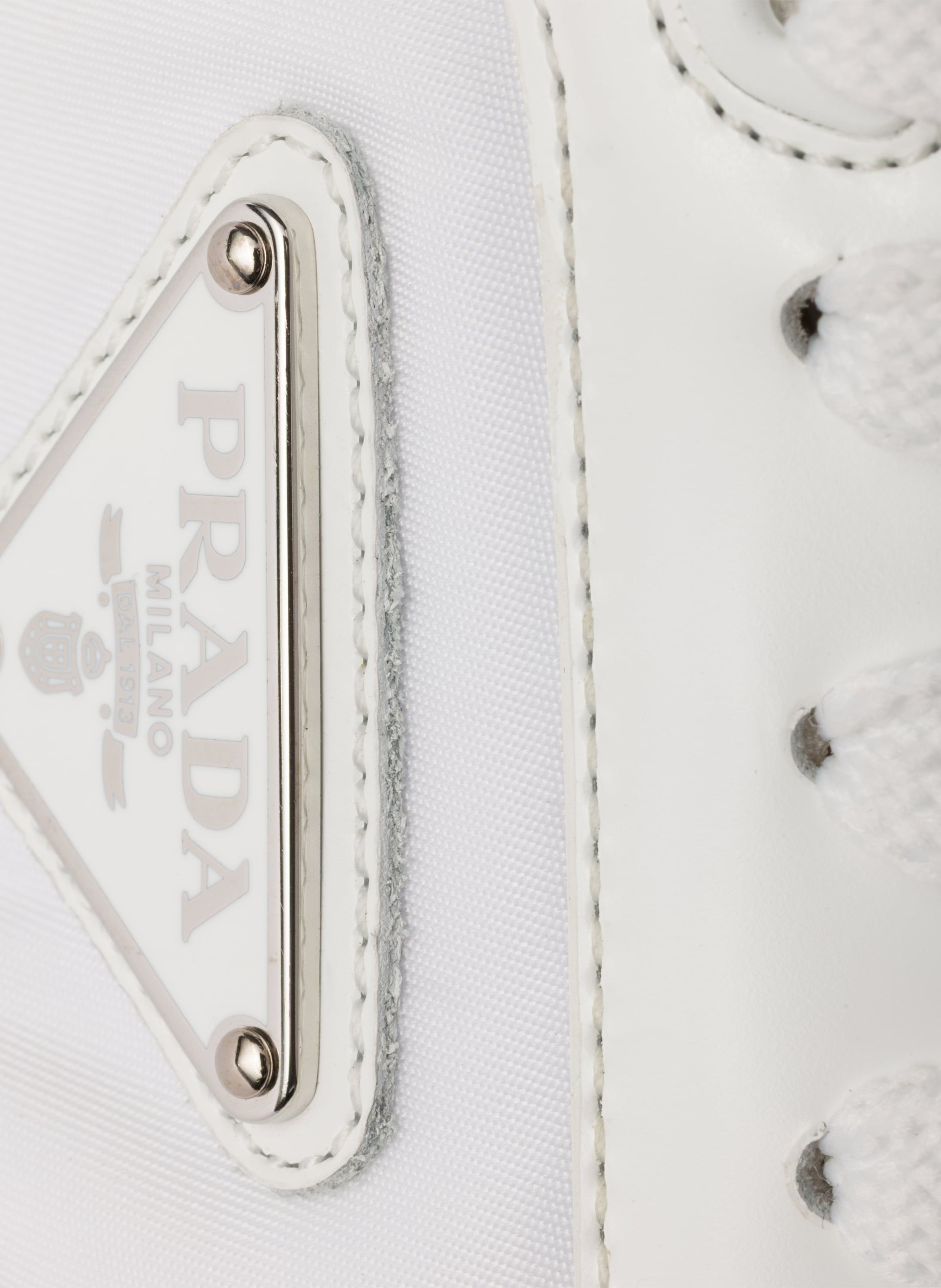Sneakers prax 01 en cuir brossé et re-nylon PRADA Blanc