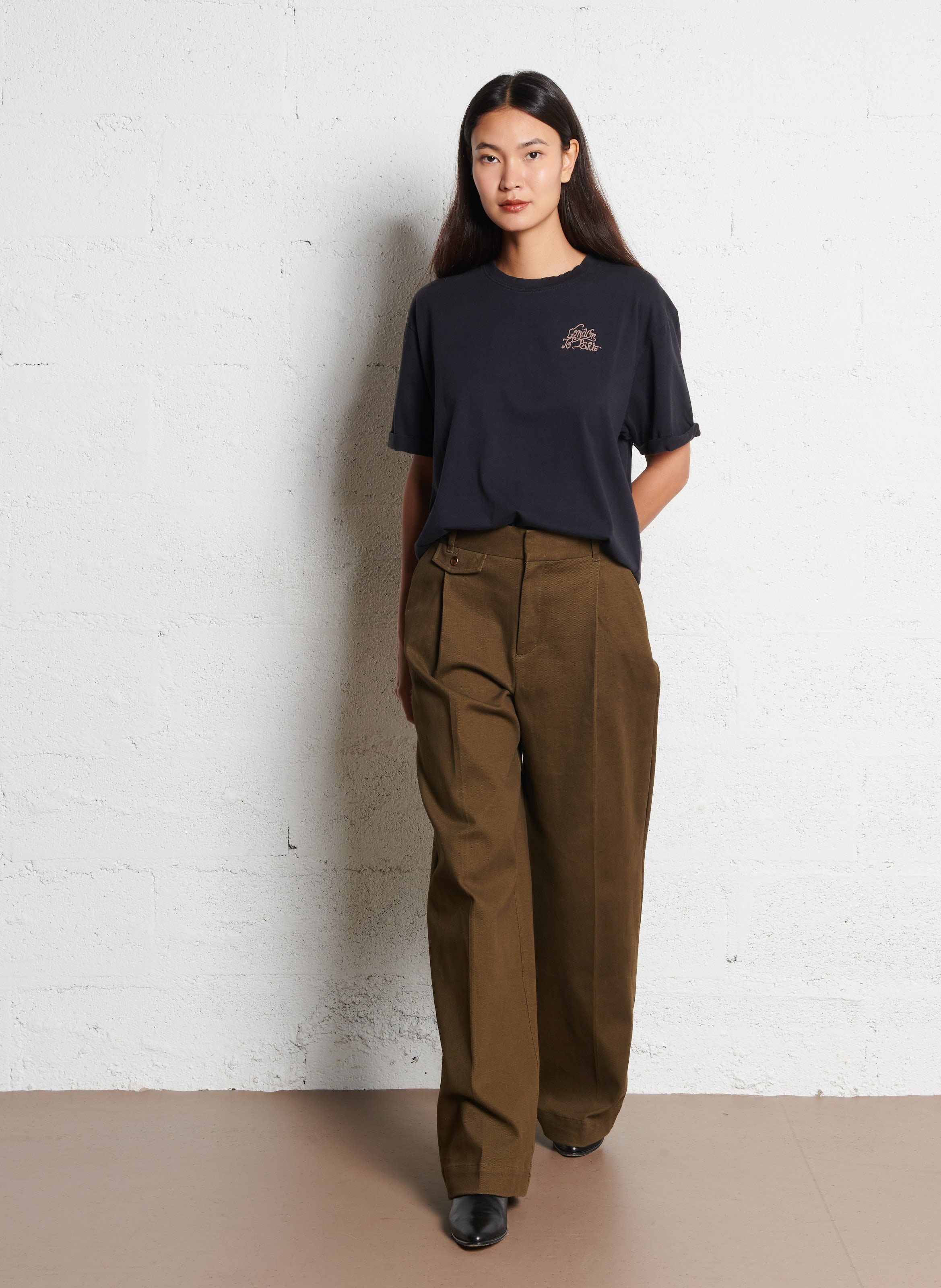 Tee-shirt col rond en coton IKKS Gris