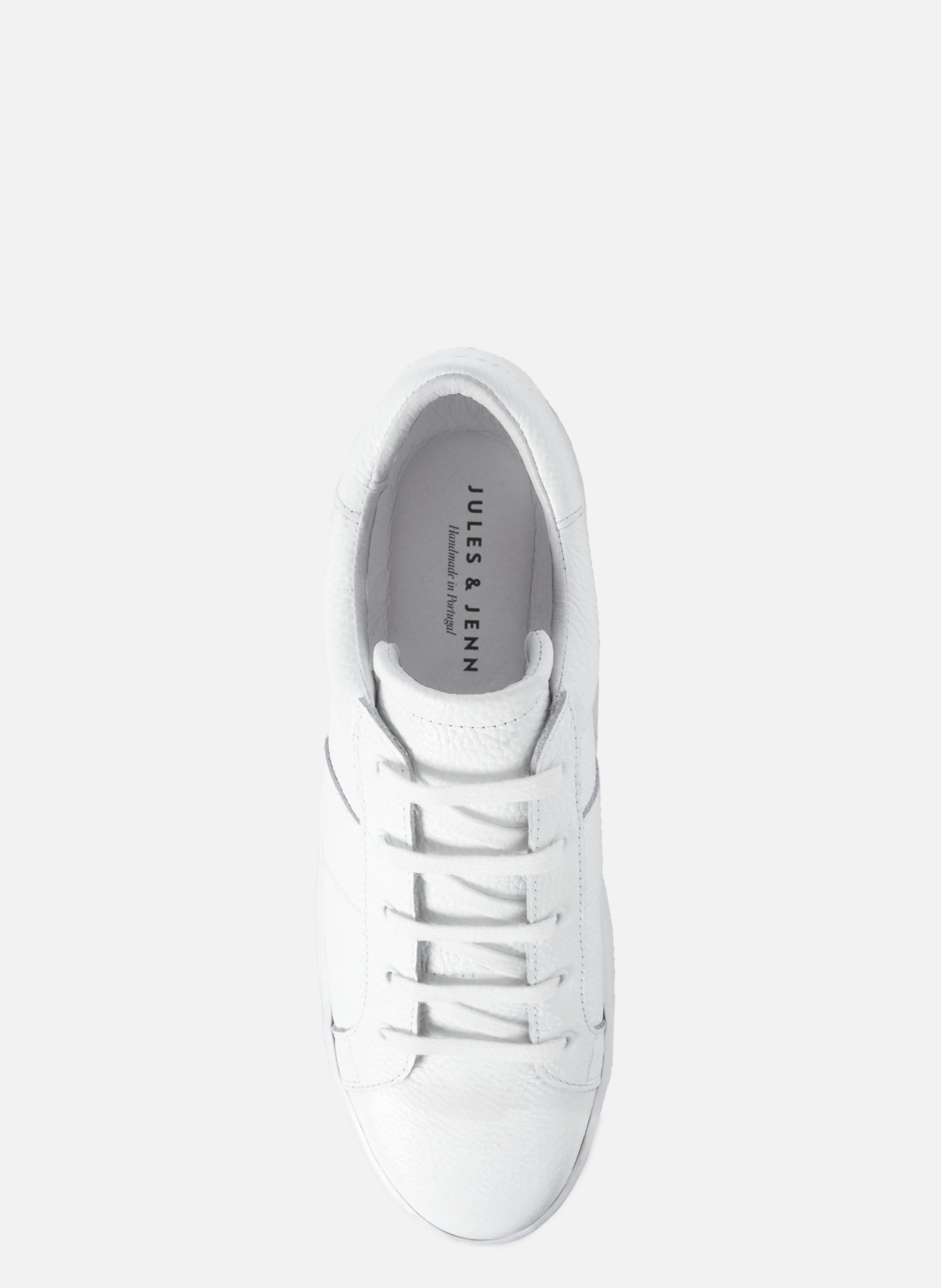 Tennis lacet arthur cuir grainé blanc JULES & JENN Blanc