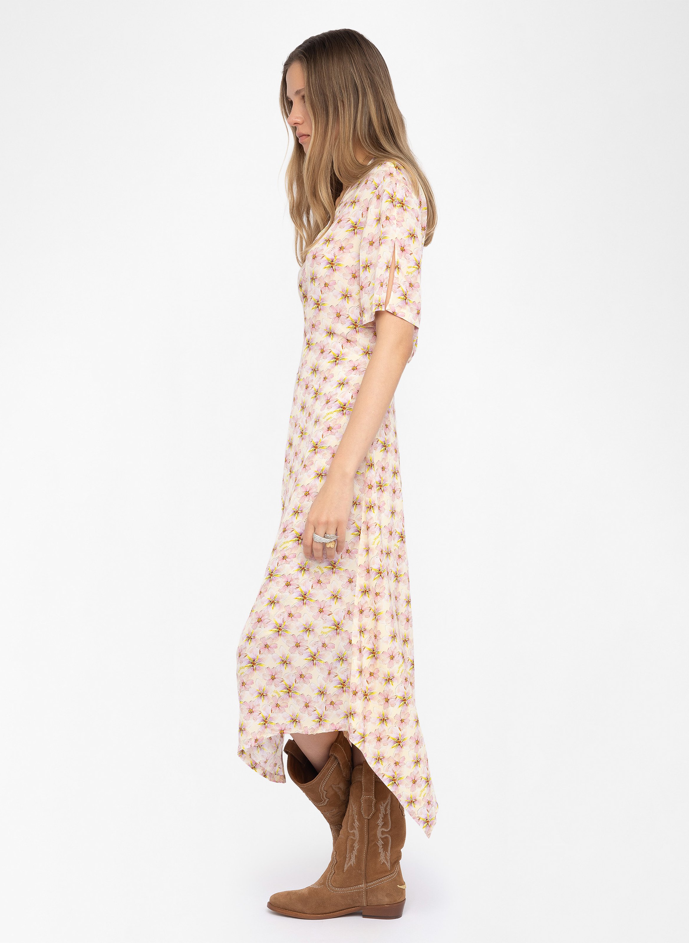 Robe mi longue asymétrique imprimée reforme ZADIG&VOLTAIRE Jaune