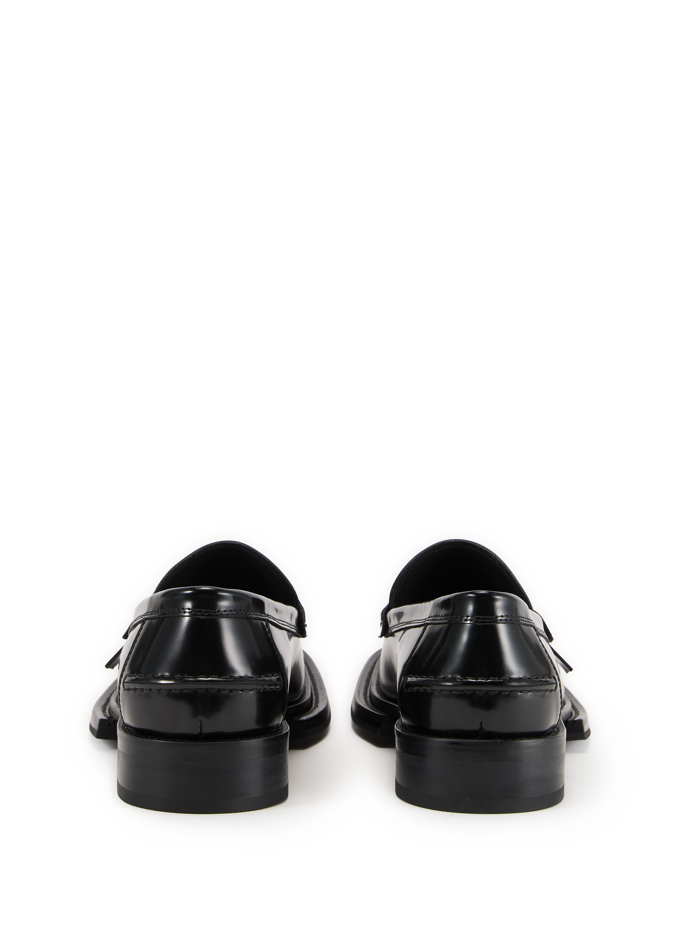 Mocassins à bout carré en cuir  MOSCHINO Noir