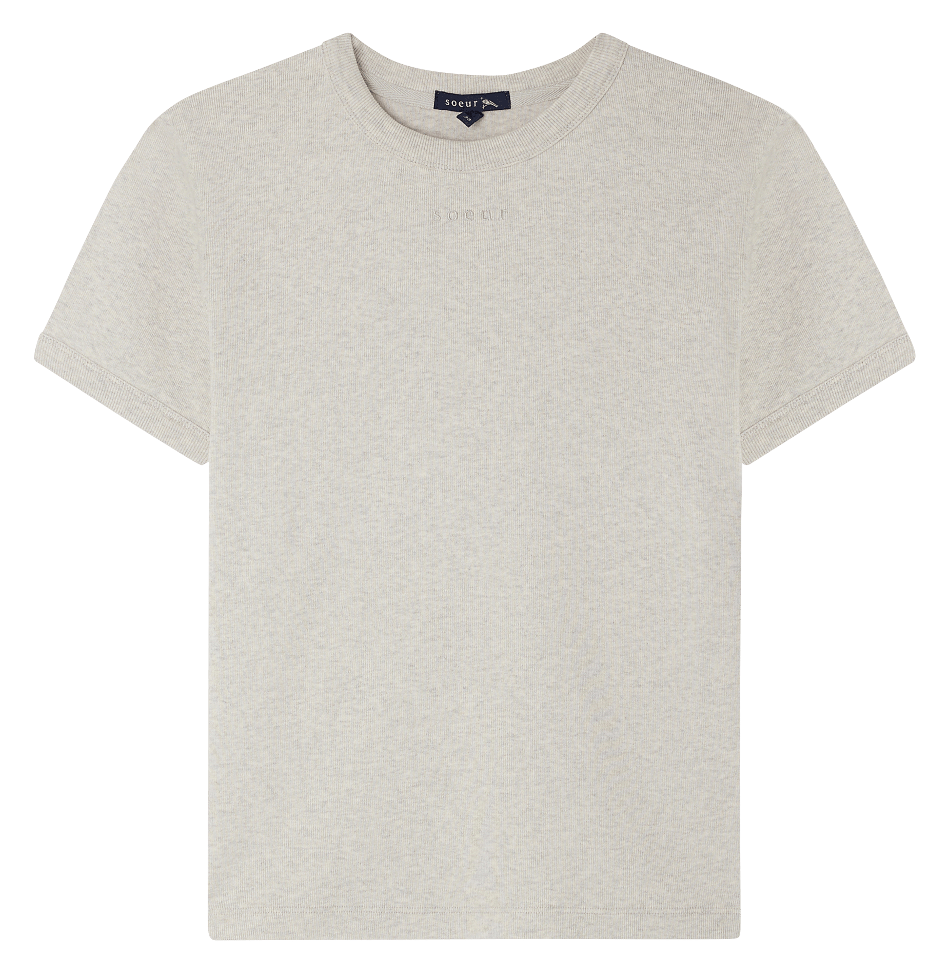 Tee-shirt droit col rond en coton bio aristide SOEUR Gris