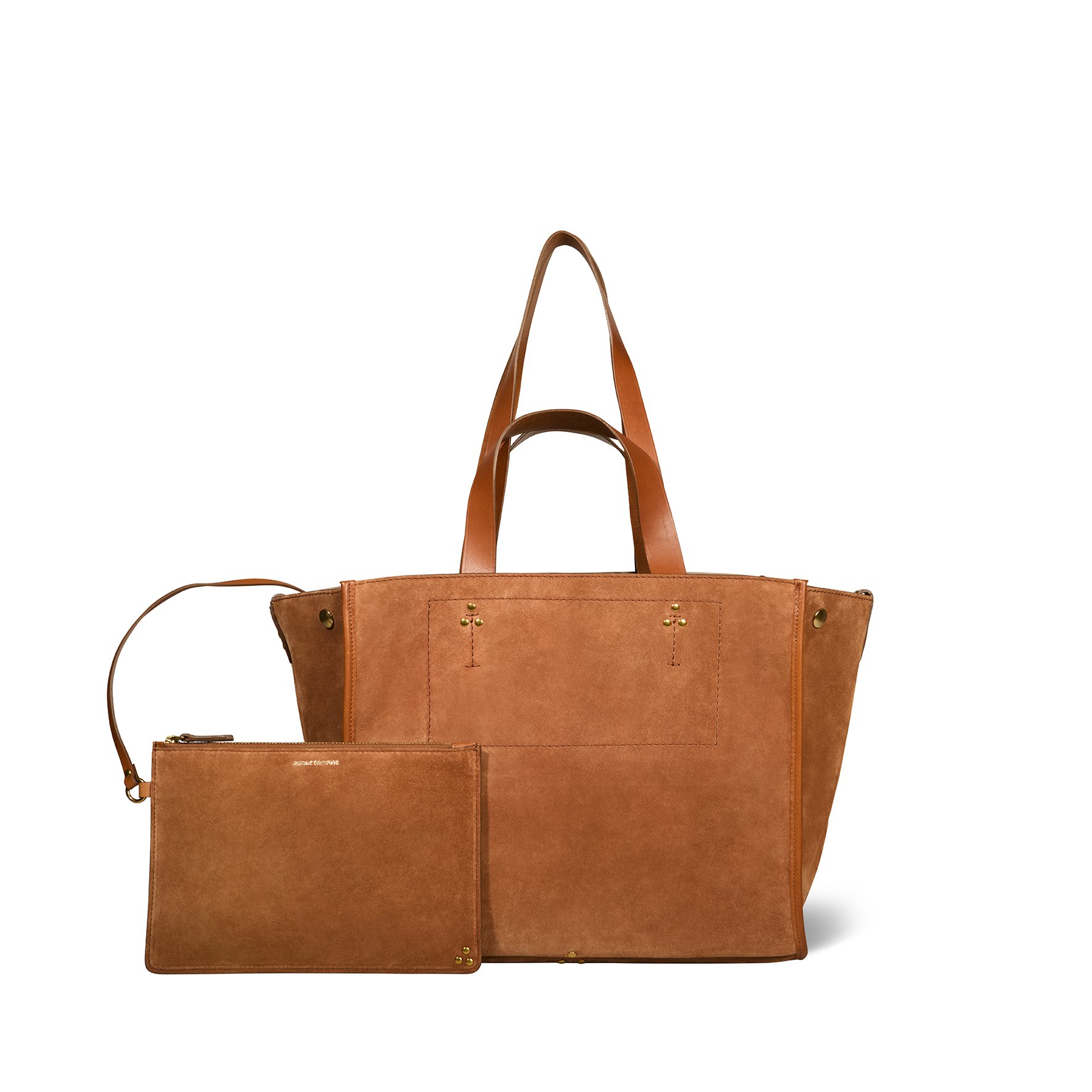 Léon M suede leather tote bag JÉRÔME DREYFUSS Brown