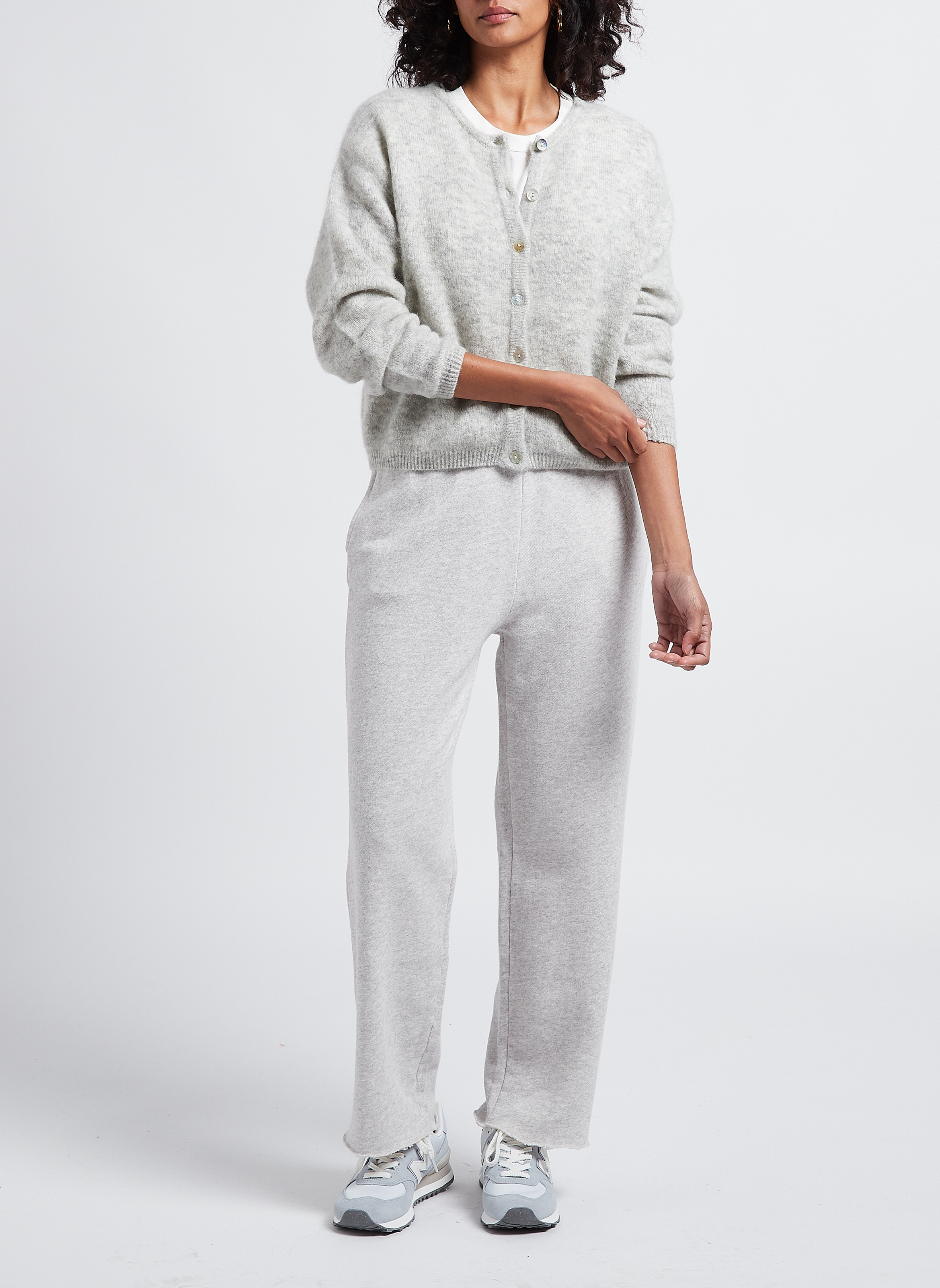 Gilet ample col rond en laine mélangée vitow AMERICAN VINTAGE Gris