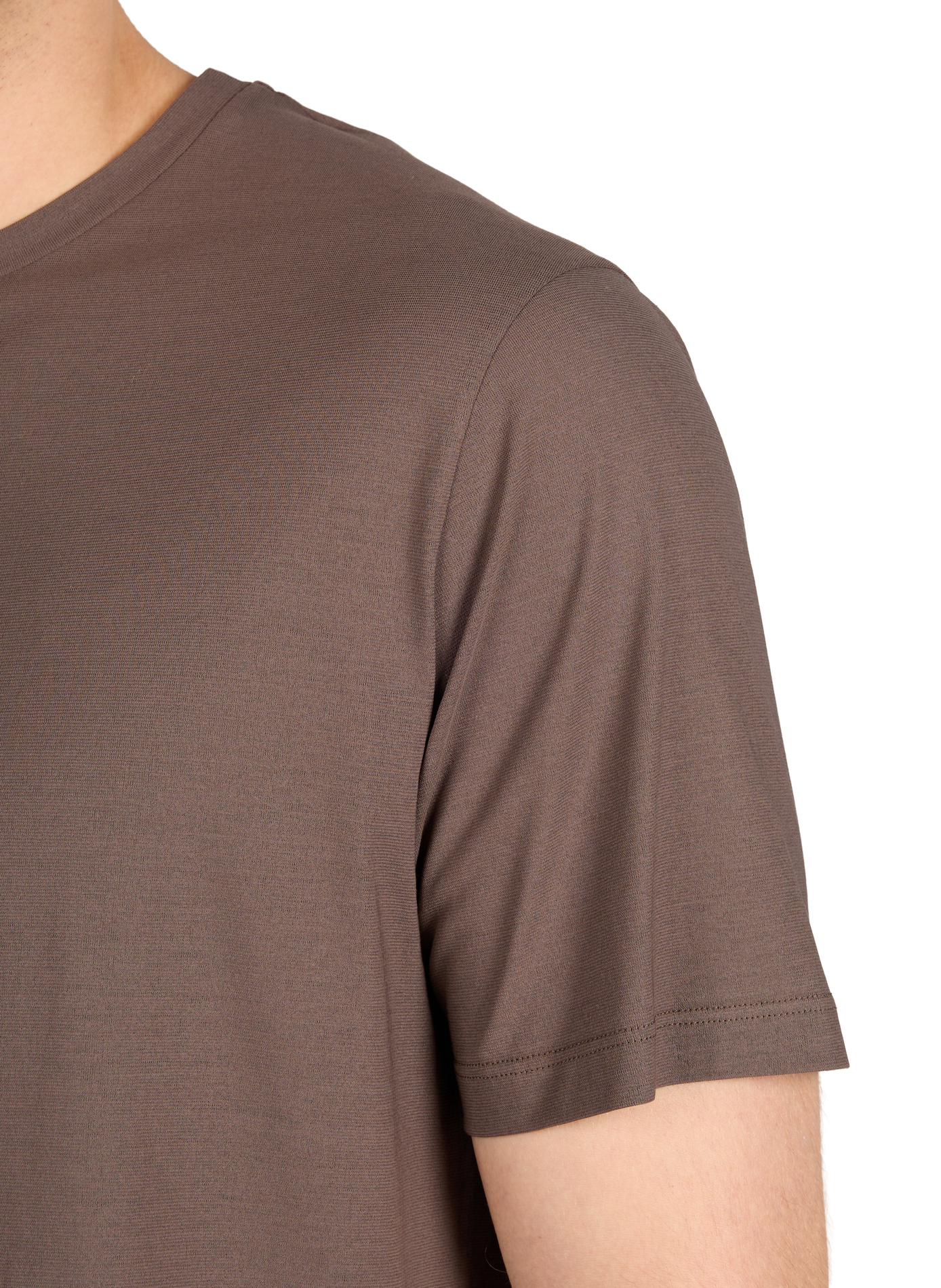Straight round neck T-shirt HERNO Brown