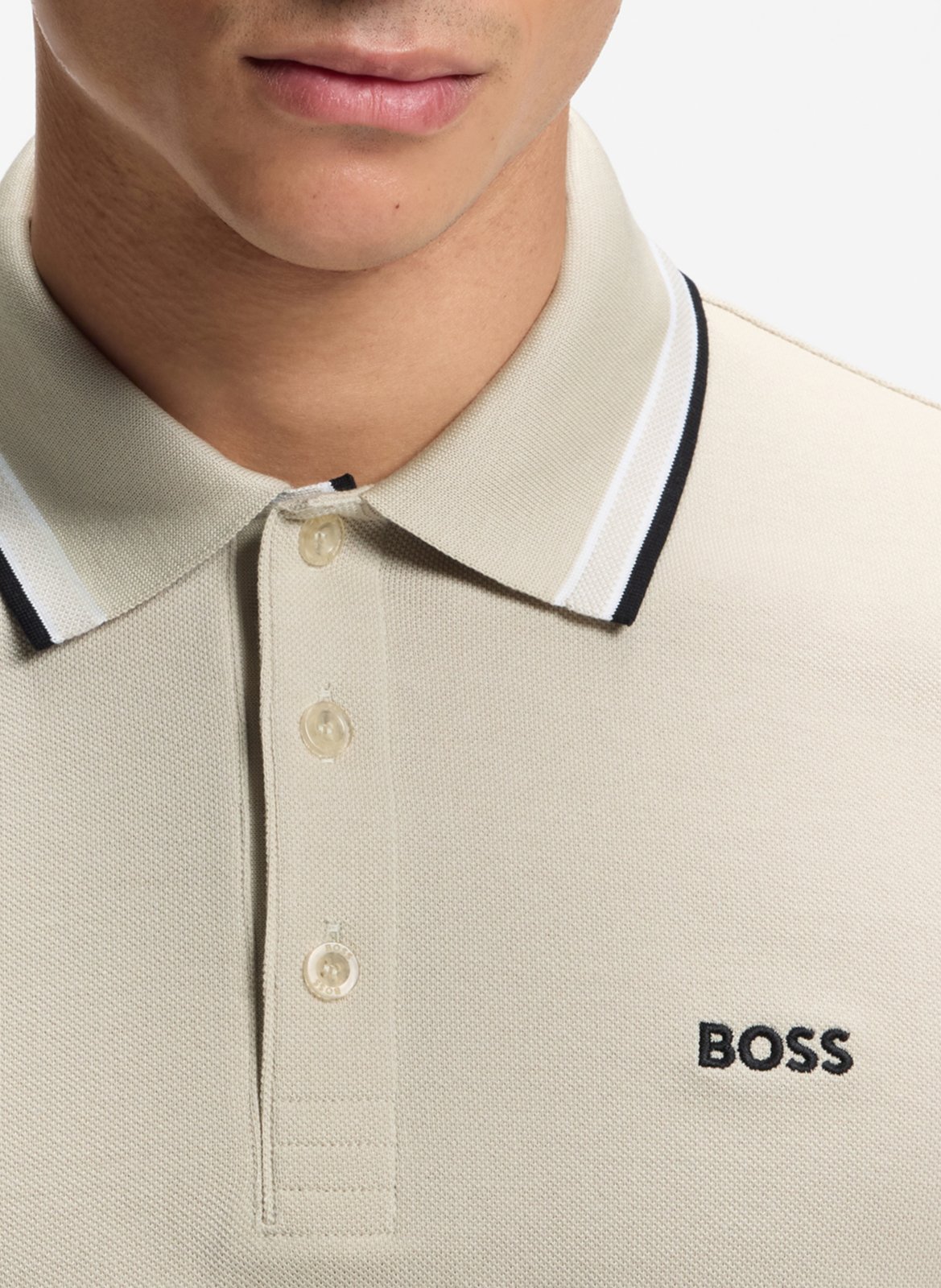 Polo regular fit en coton BOSS Beige