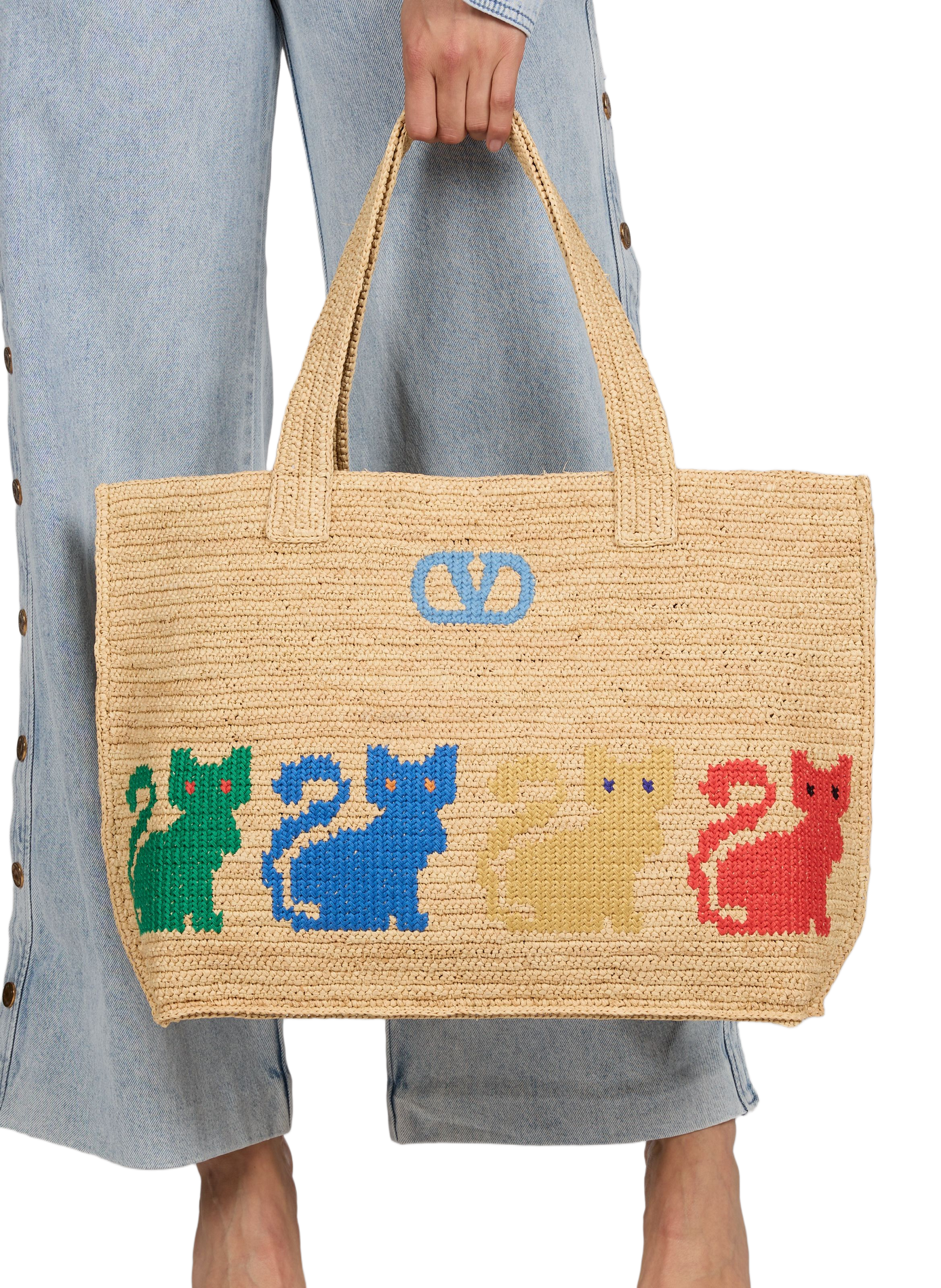 Sac cabas Raffiachat VALENTINO Multicolore