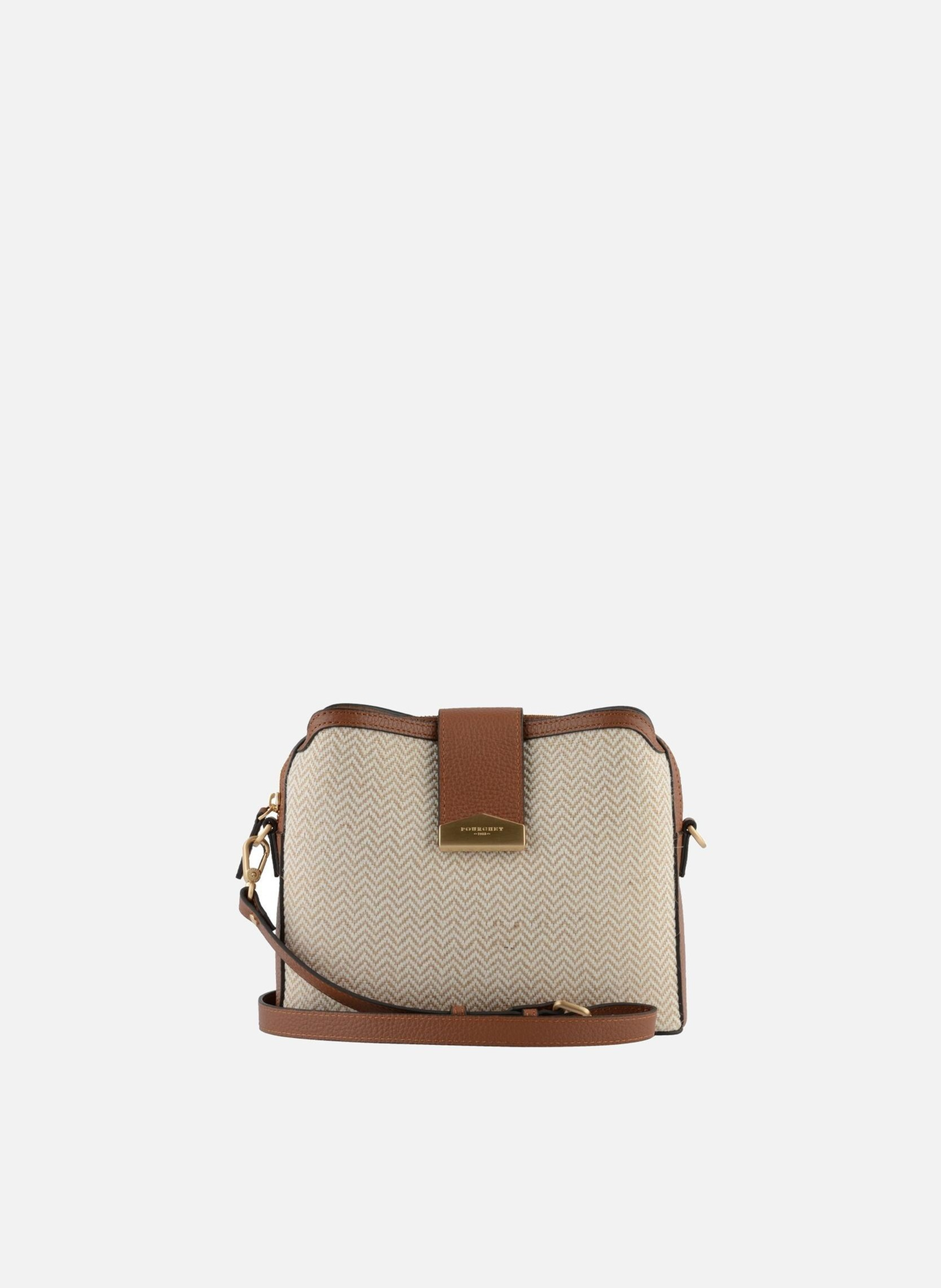 Cavalcade chevron | sac porté épaule POURCHET Doré