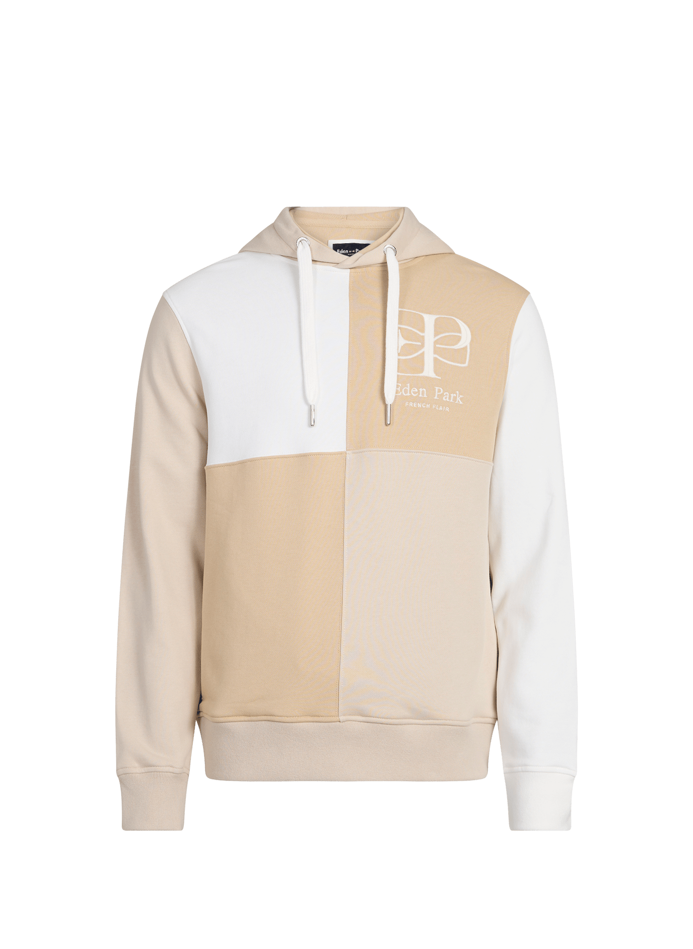 Sweat à capuche colorblock en coton EDEN PARK Bleu