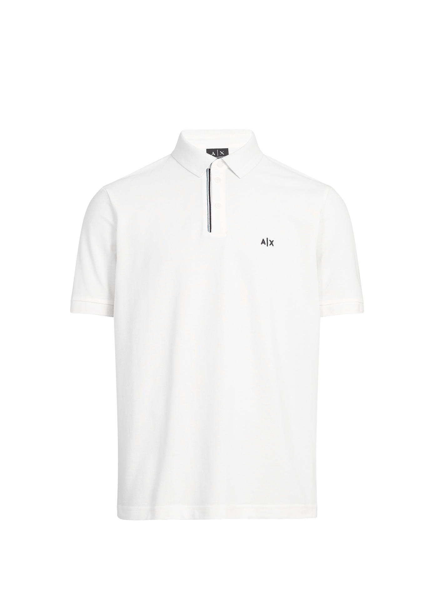 Polo logo à manches courtes en coton ARMANI EXCHANGE Blanc