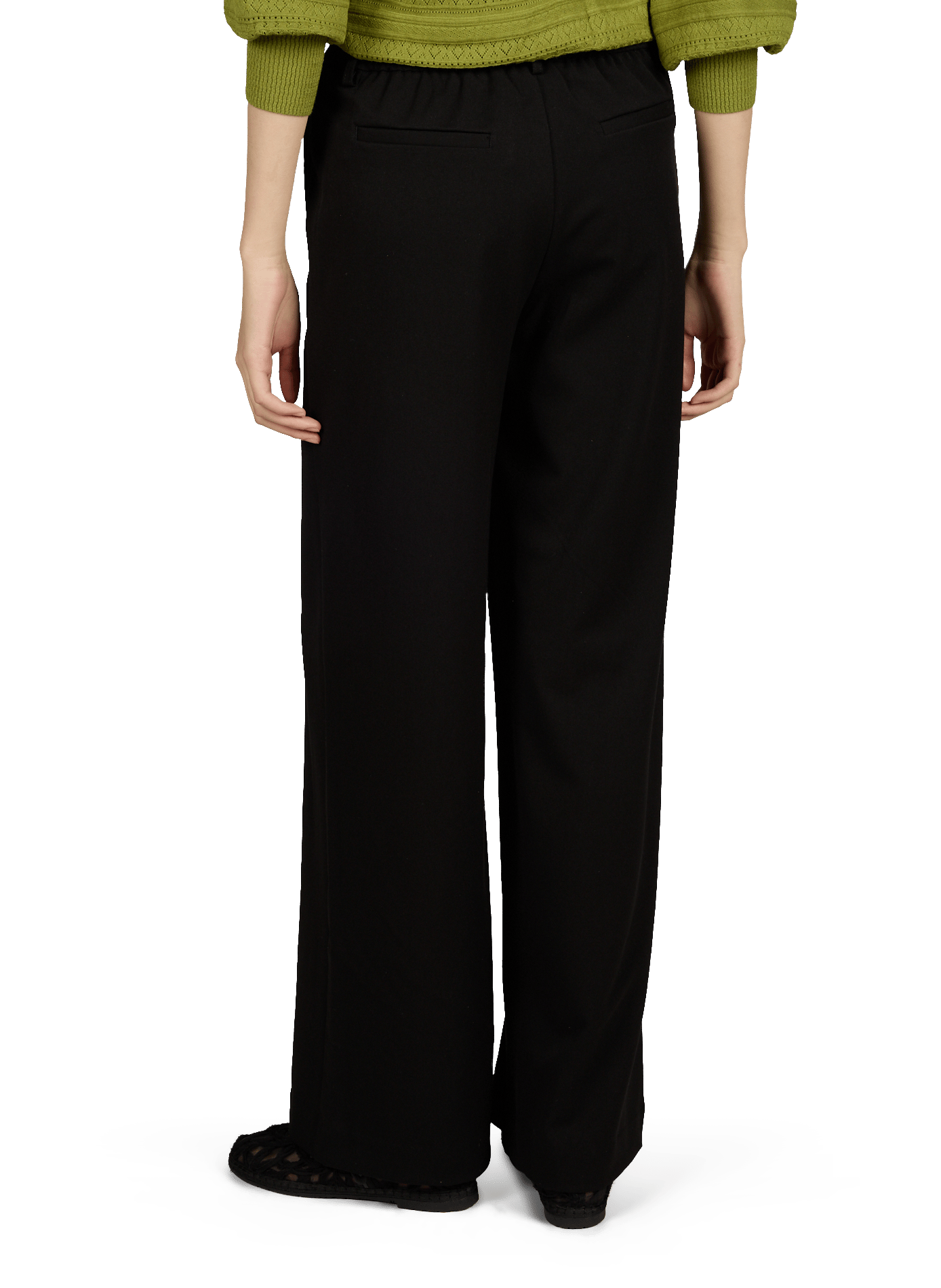 Wide-leg pants with elastic waistband OBJECT Black