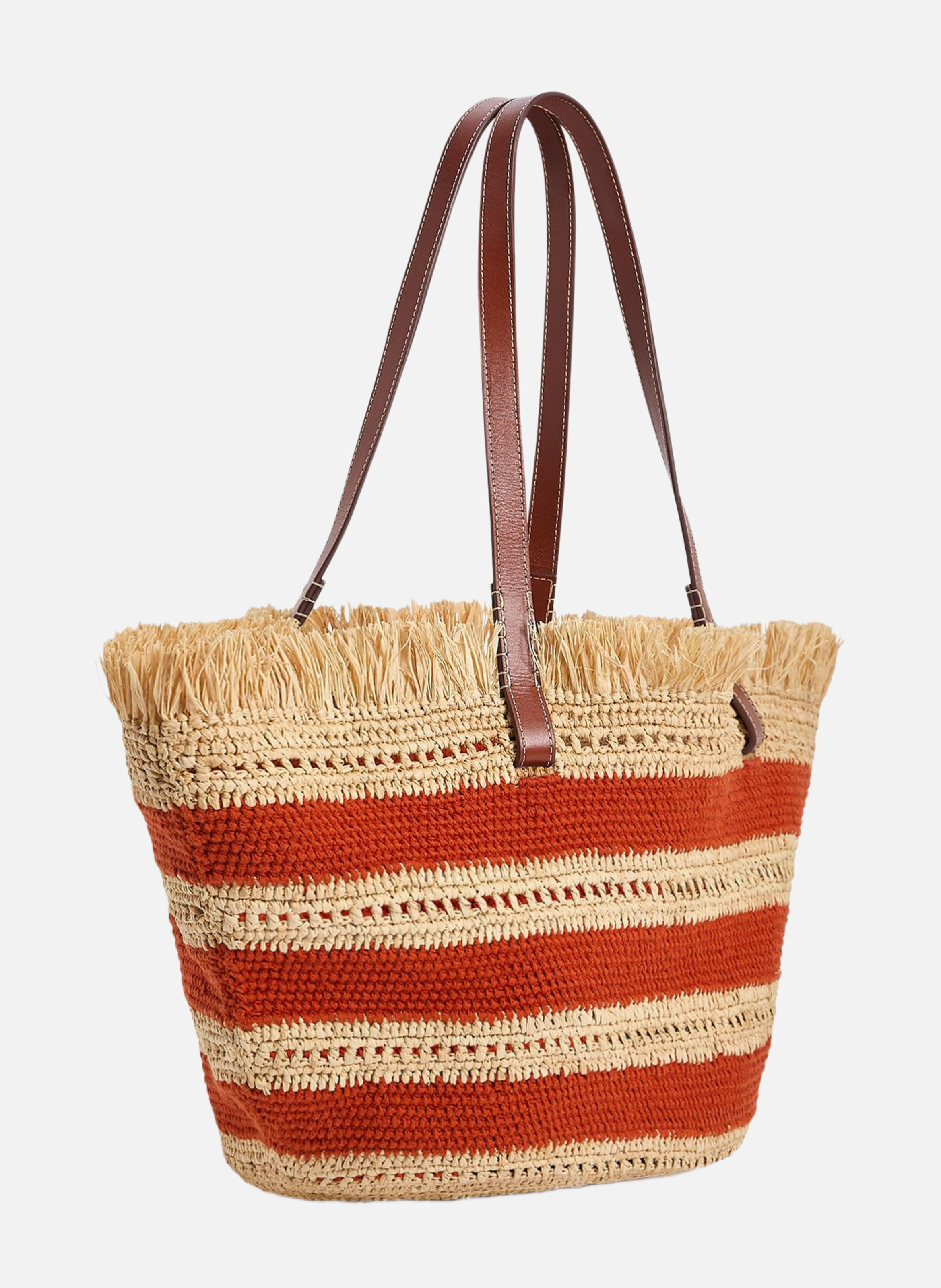Panier en raphia et coton VANESSA BRUNO Orange