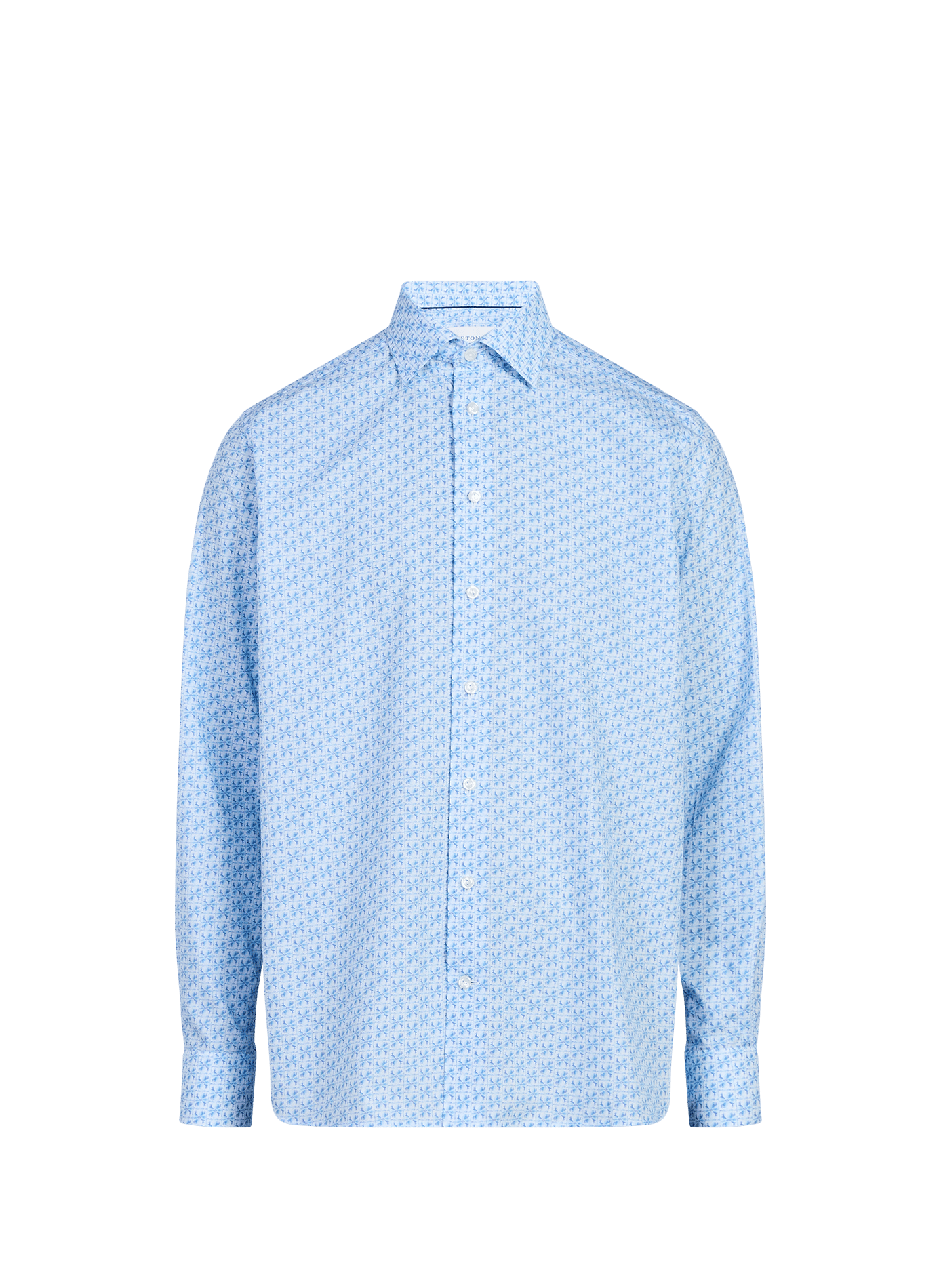 Printed straight cotton shirt ETON Blue