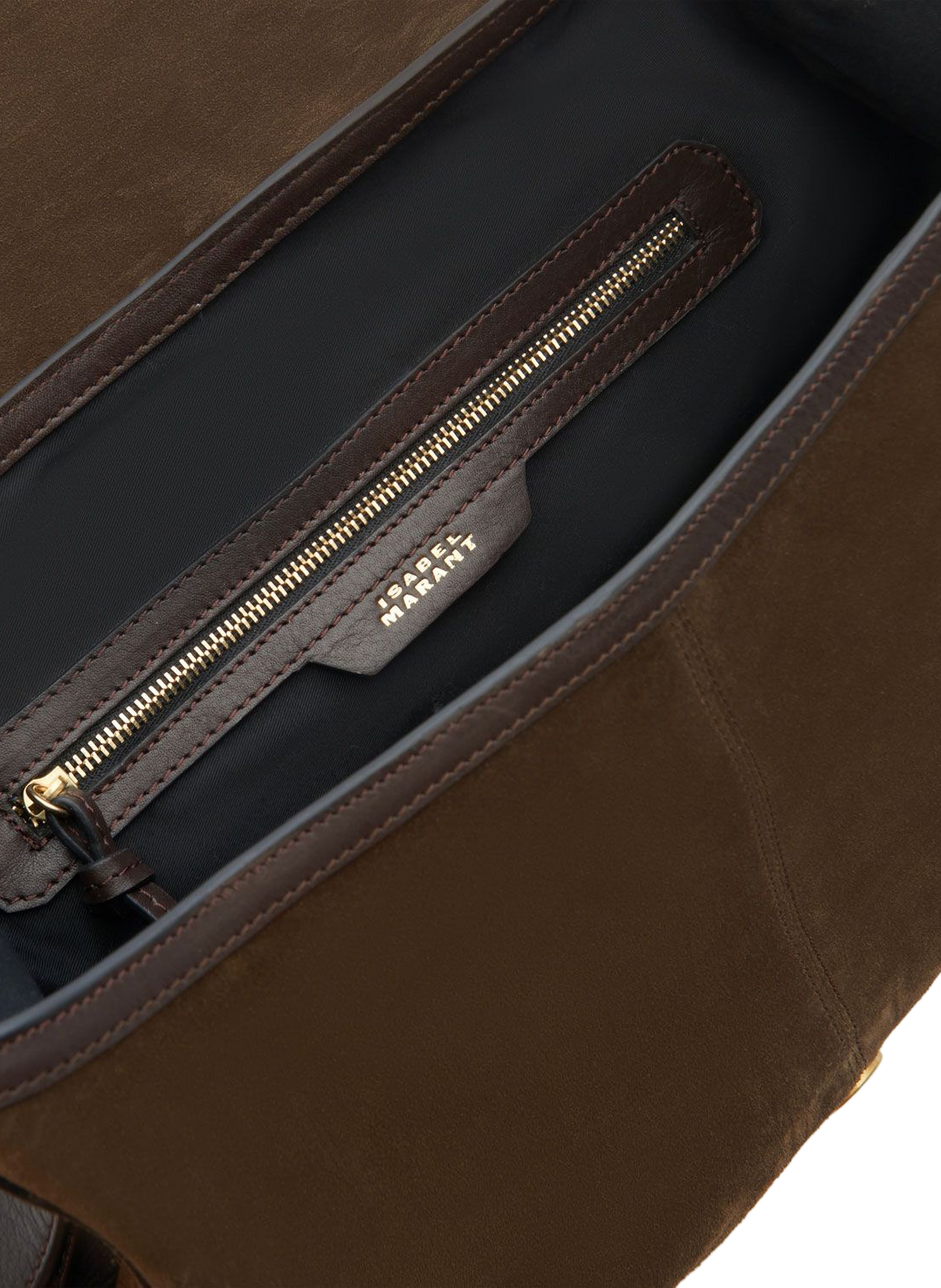 Sac besace Sierra en cuir velours ISABEL MARANT Marron