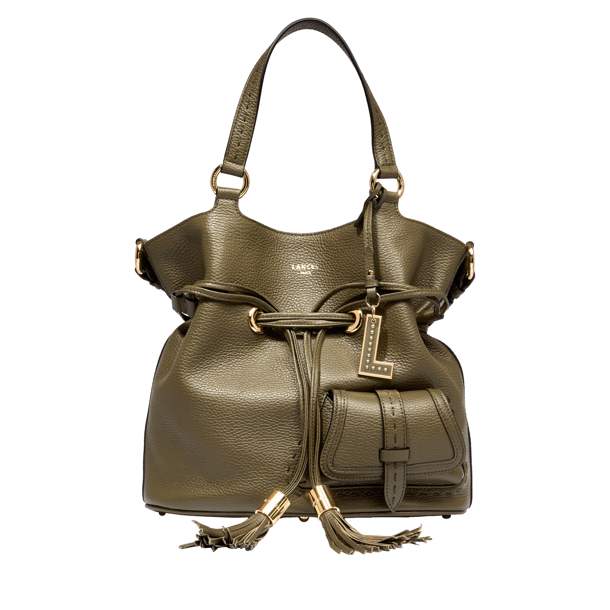 Sac seau m premier flirt de lancel en cuir LANCEL Vert