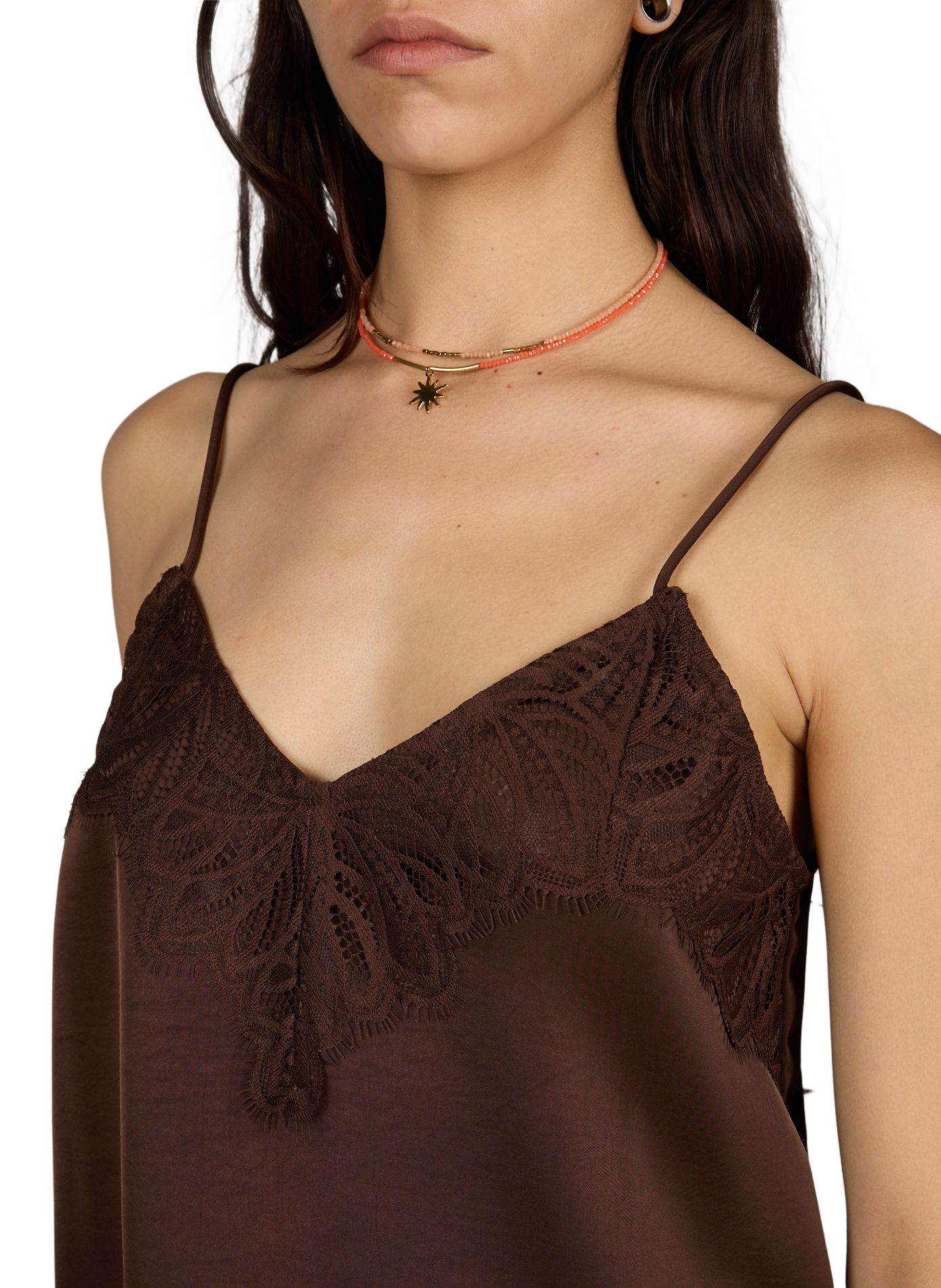 Viléa lace top VILA Brown