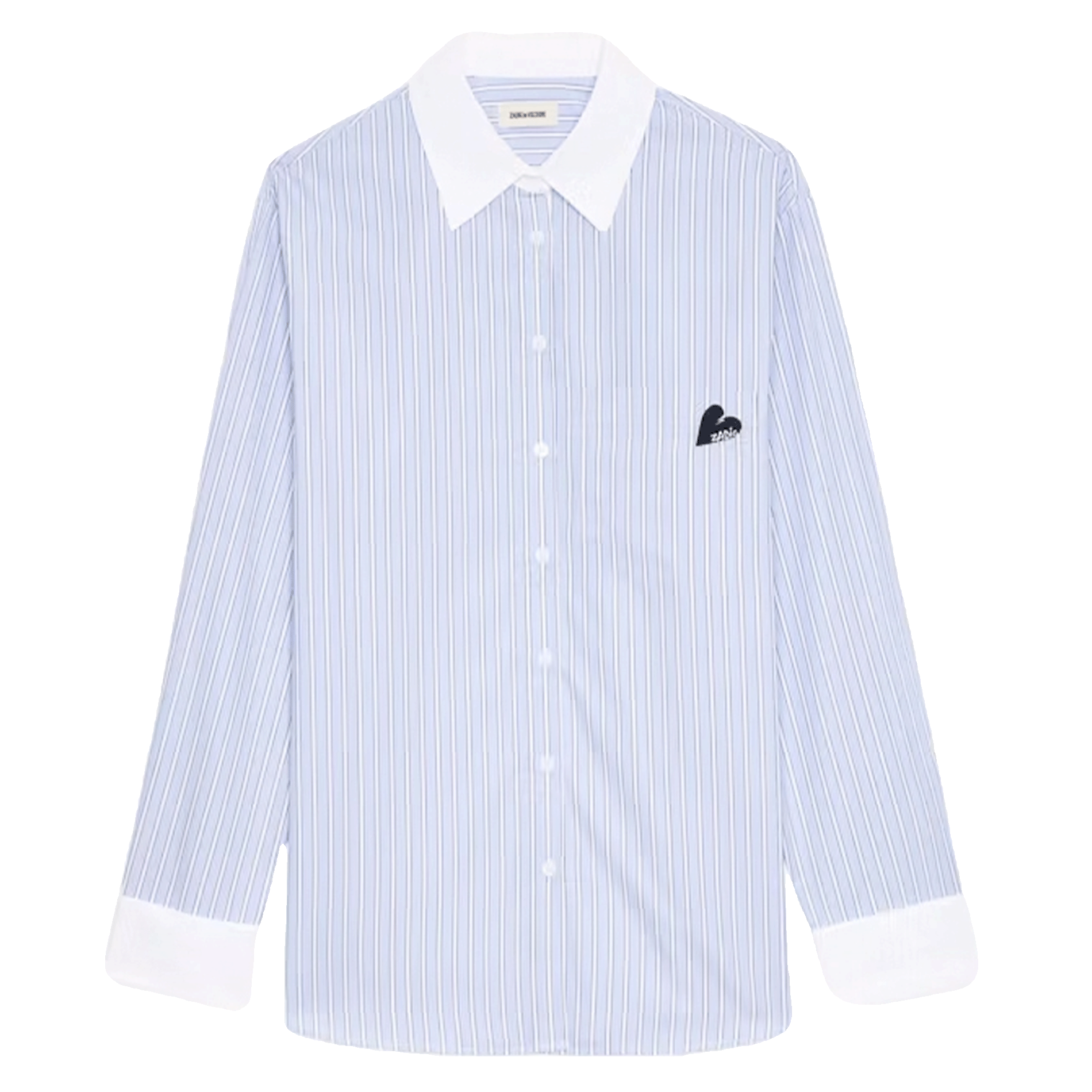 Chemise droite rayée avec broderie morning ZADIG&VOLTAIRE Bleu