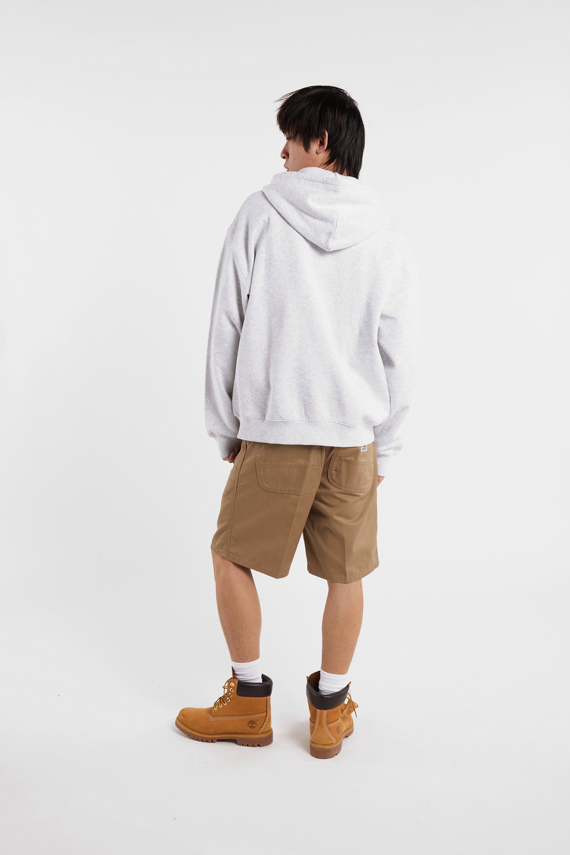 Hoodie zippé hooded wip label sweat jacket CARHARTT WIP Gris