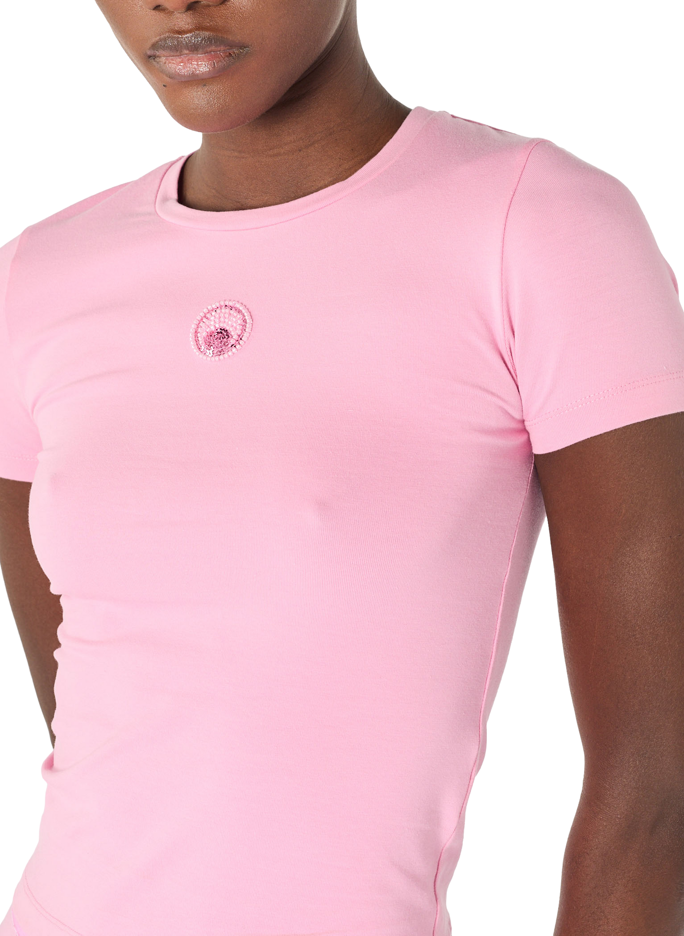 T-shirt baby fit avec logo perle MARINE SERRE Rose