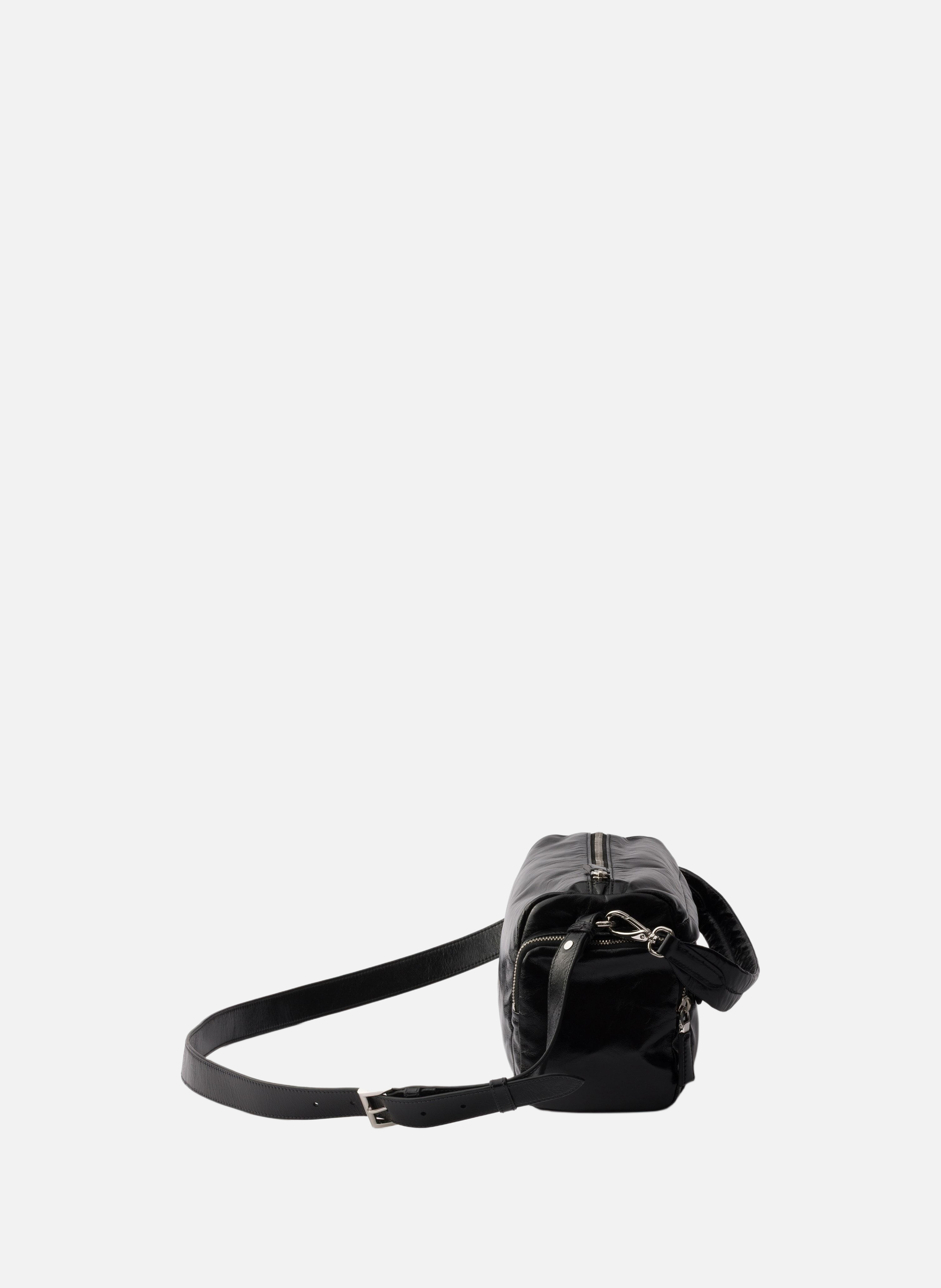 Sac à bandoulière en cuir PRADA Noir