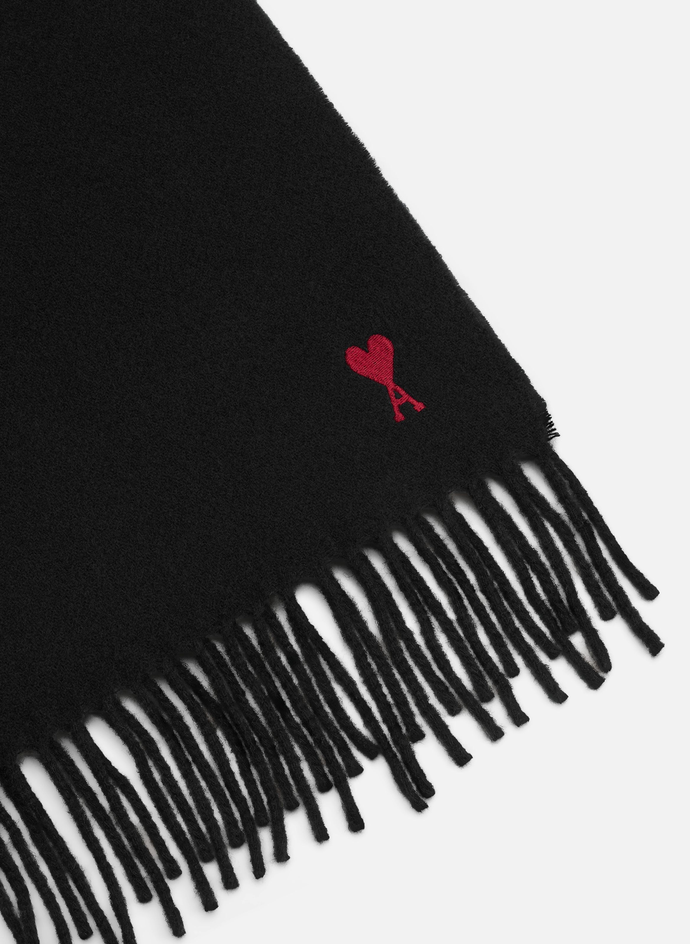 Echarpe unisexe en laine ami de coeur AMI PARIS Noir