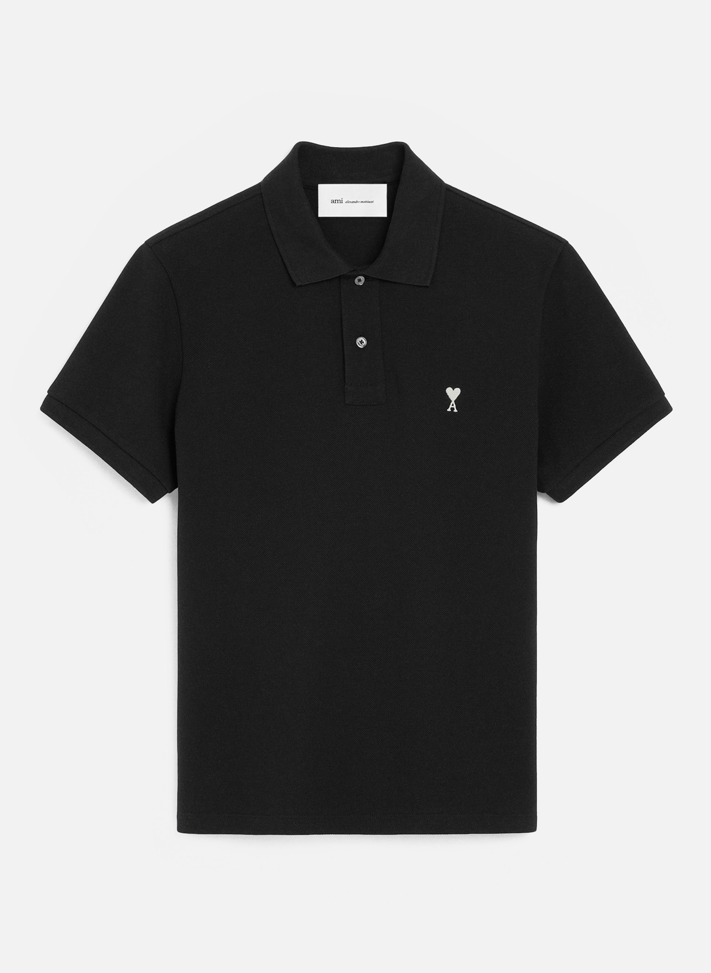 Polo ami de coeur en coton AMI PARIS Noir