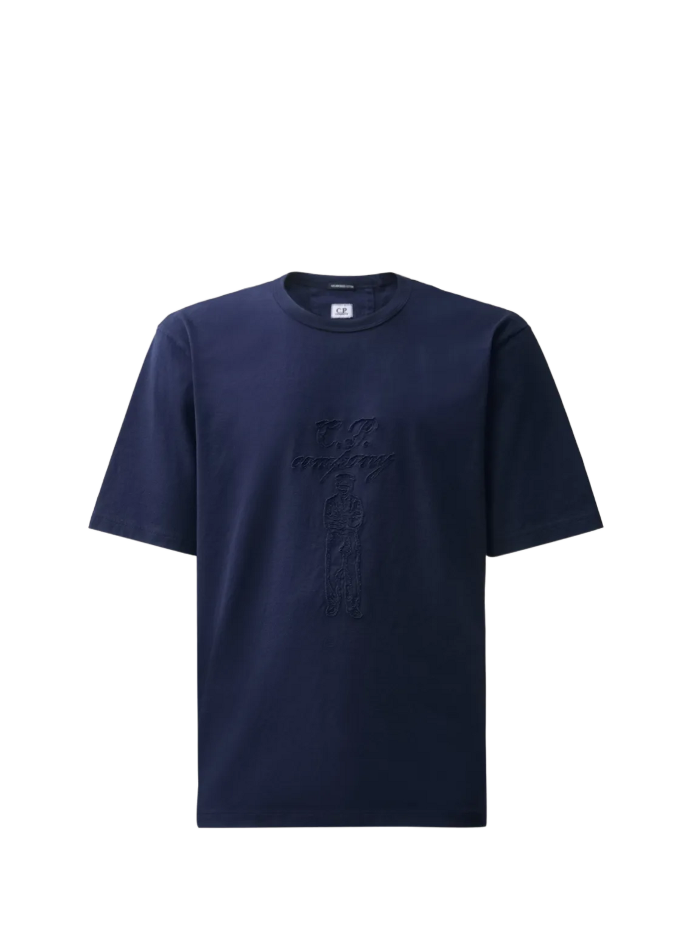 Embroidered logo T-shirt CP COMPANY Blue
