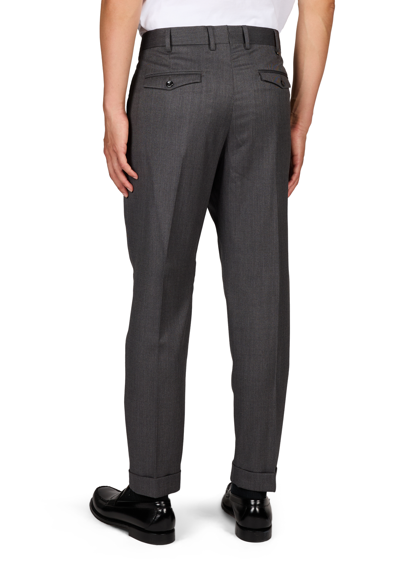 Wollhose mit Bundfalten PT01 Grau