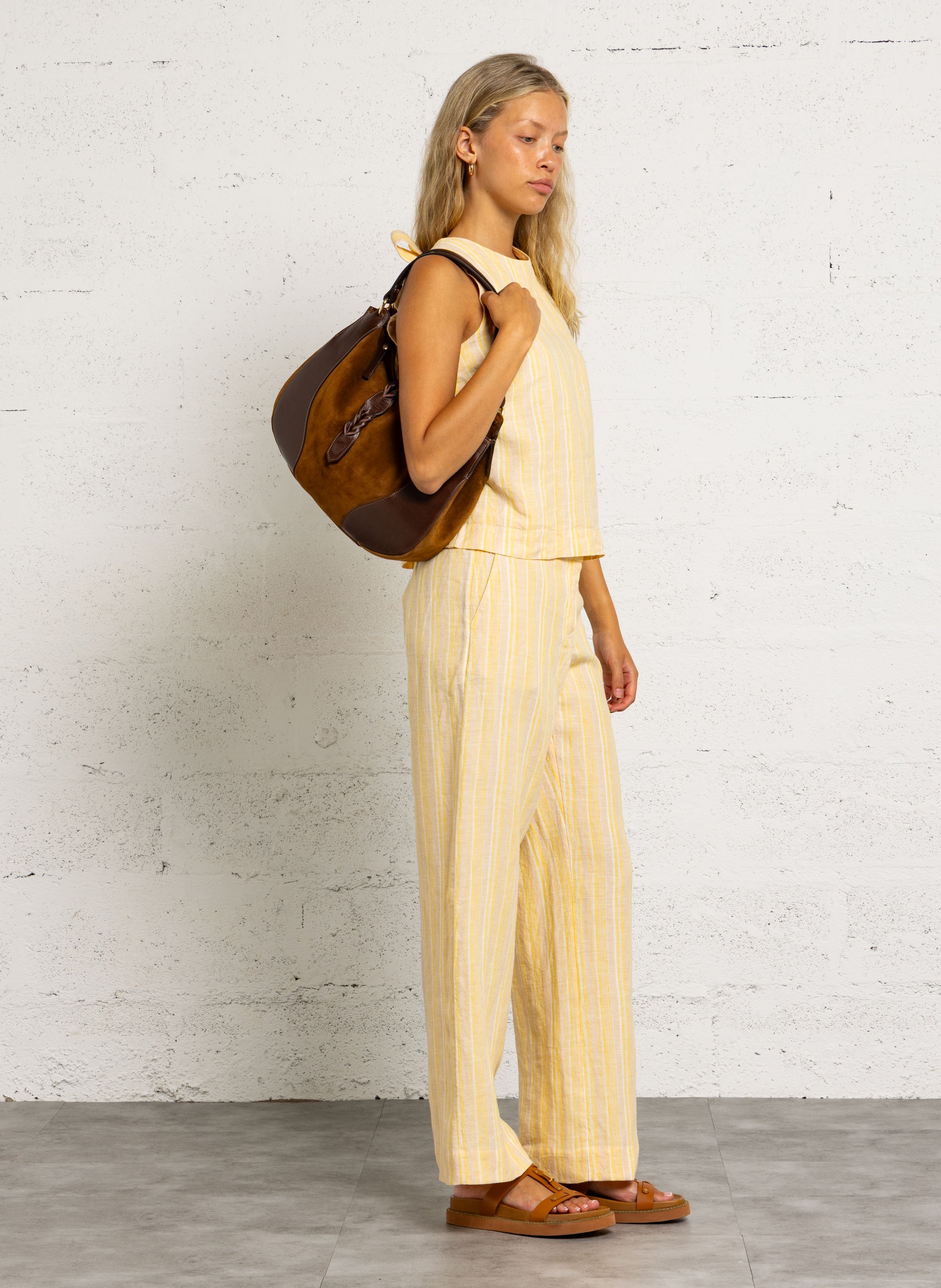 Sac porté épaule en cuir victor MAISON 123 Beige