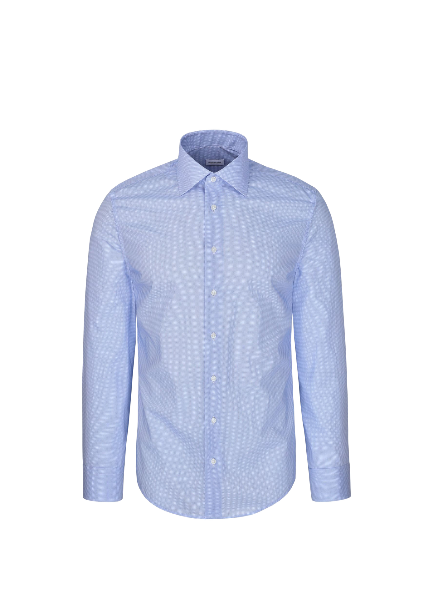 Straight shirt with classic collar in printed cotton SEIDENSTICKER Blue