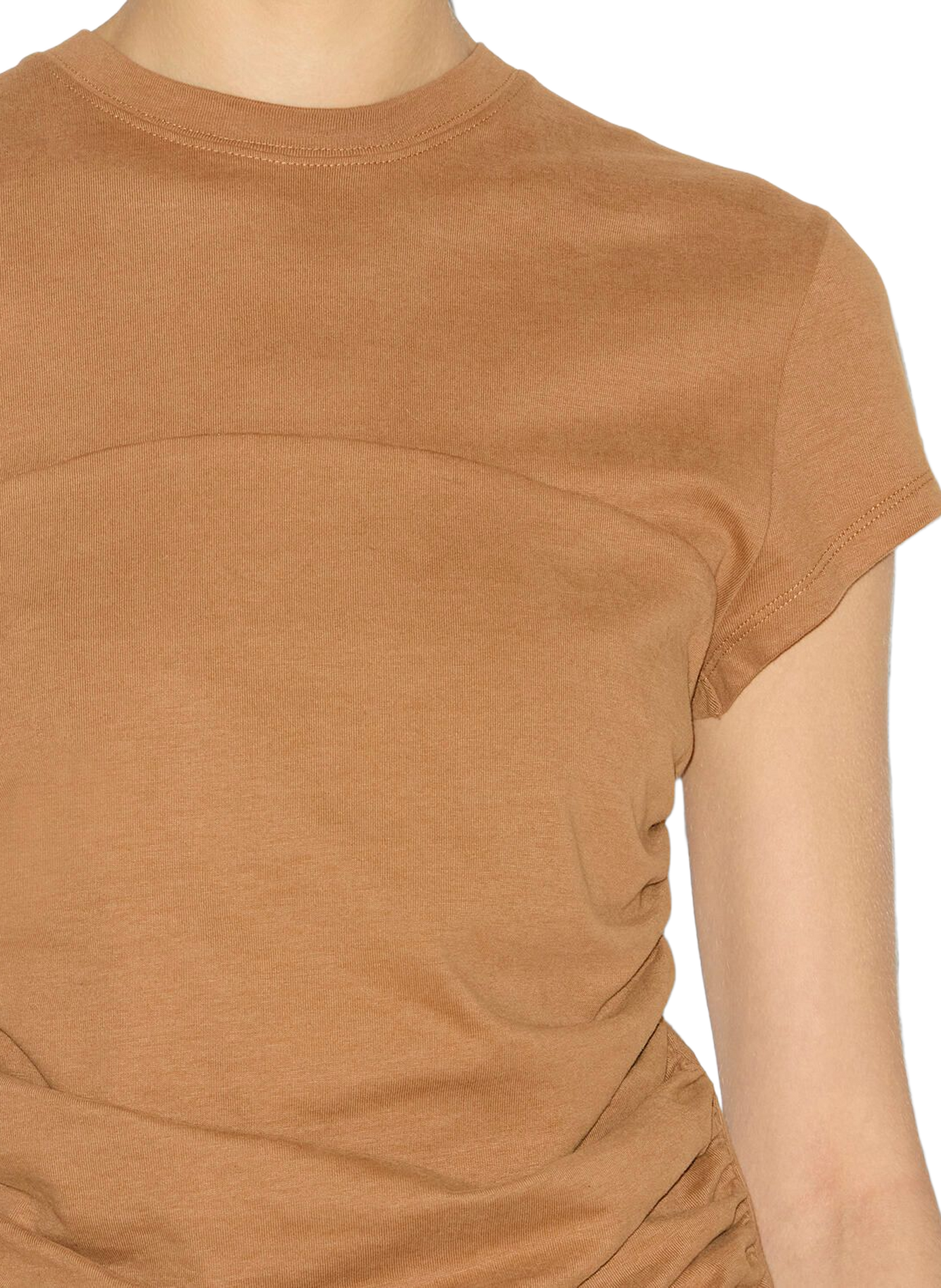 T-shirt met plooien van katoen ISABEL MARANT Bruin
