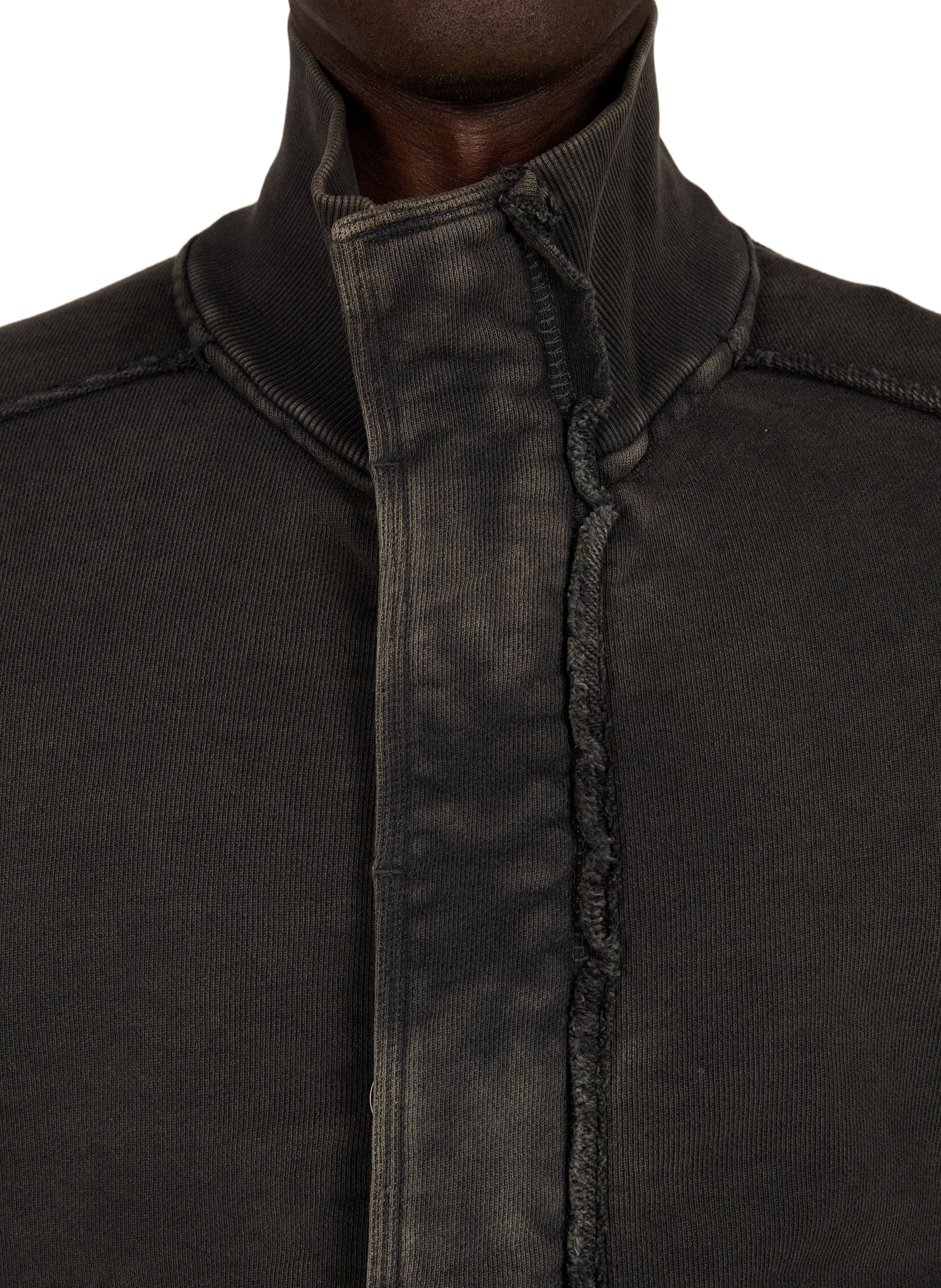 Straight jacket with high collar in cotton ENTIRE STUDIOS Black