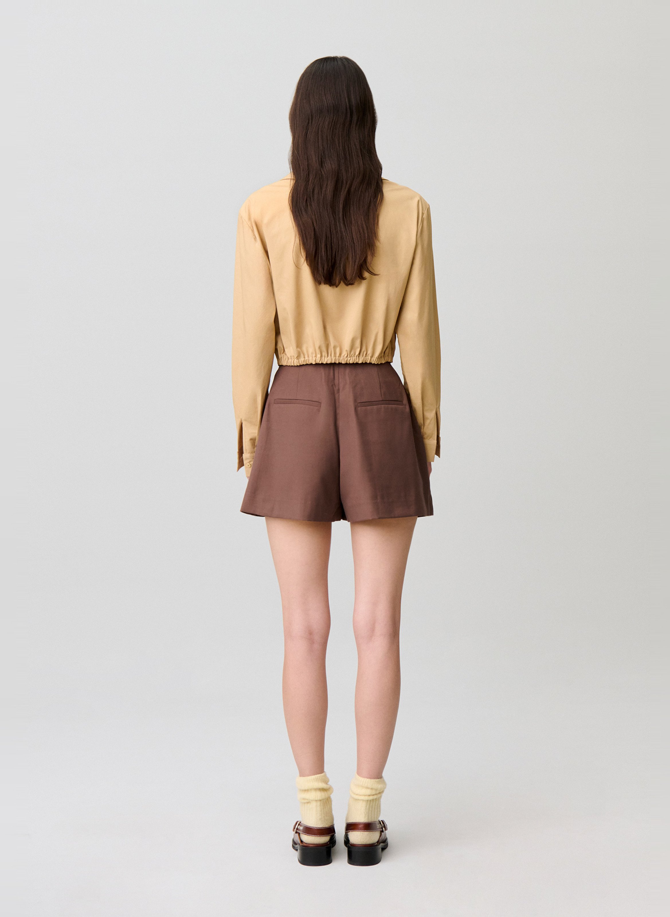 Short large plissé CLAUDIE PIERLOT Marron