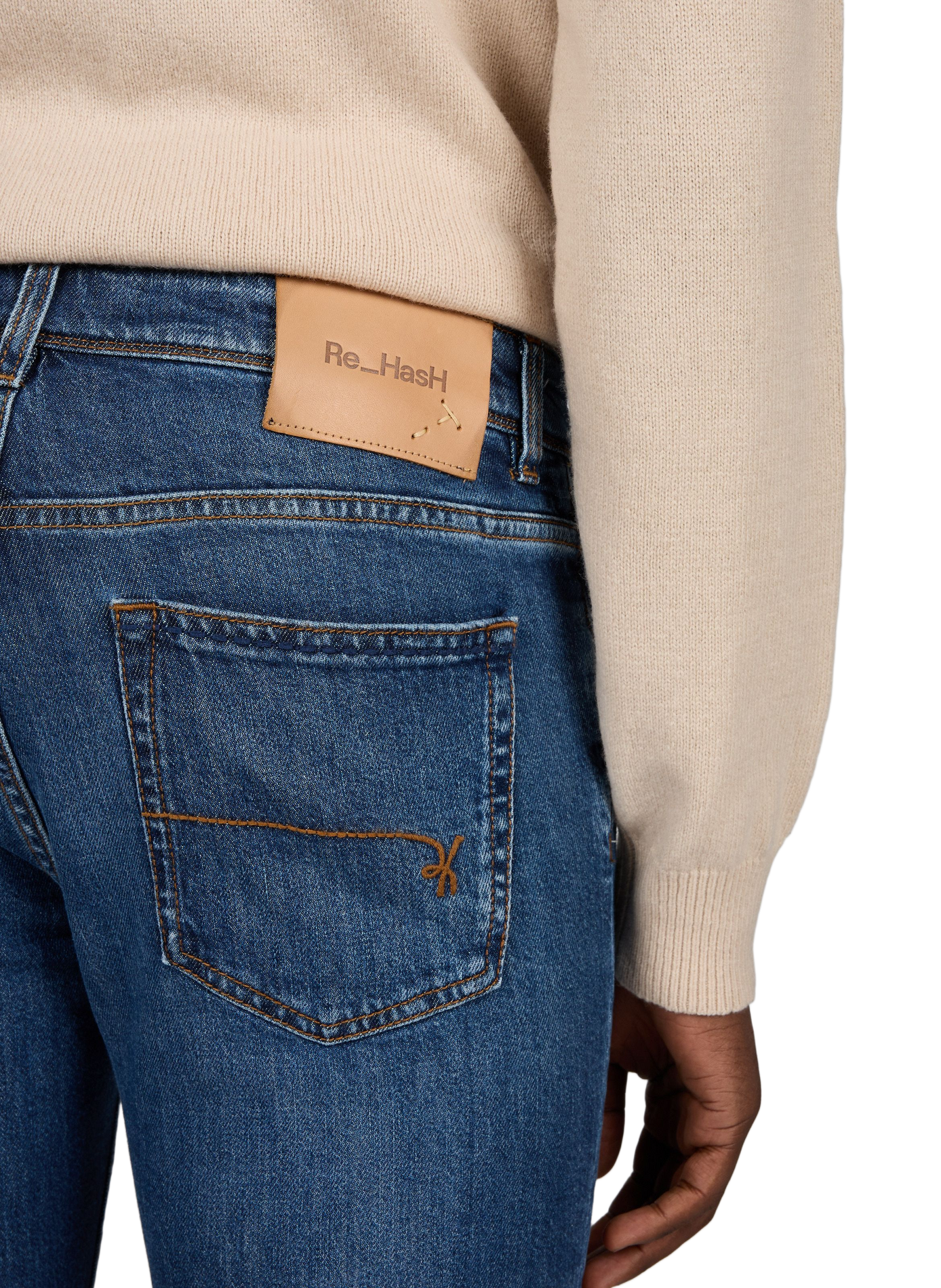 Slim-fit cotton-blend jeans | Blue RE HASH Men